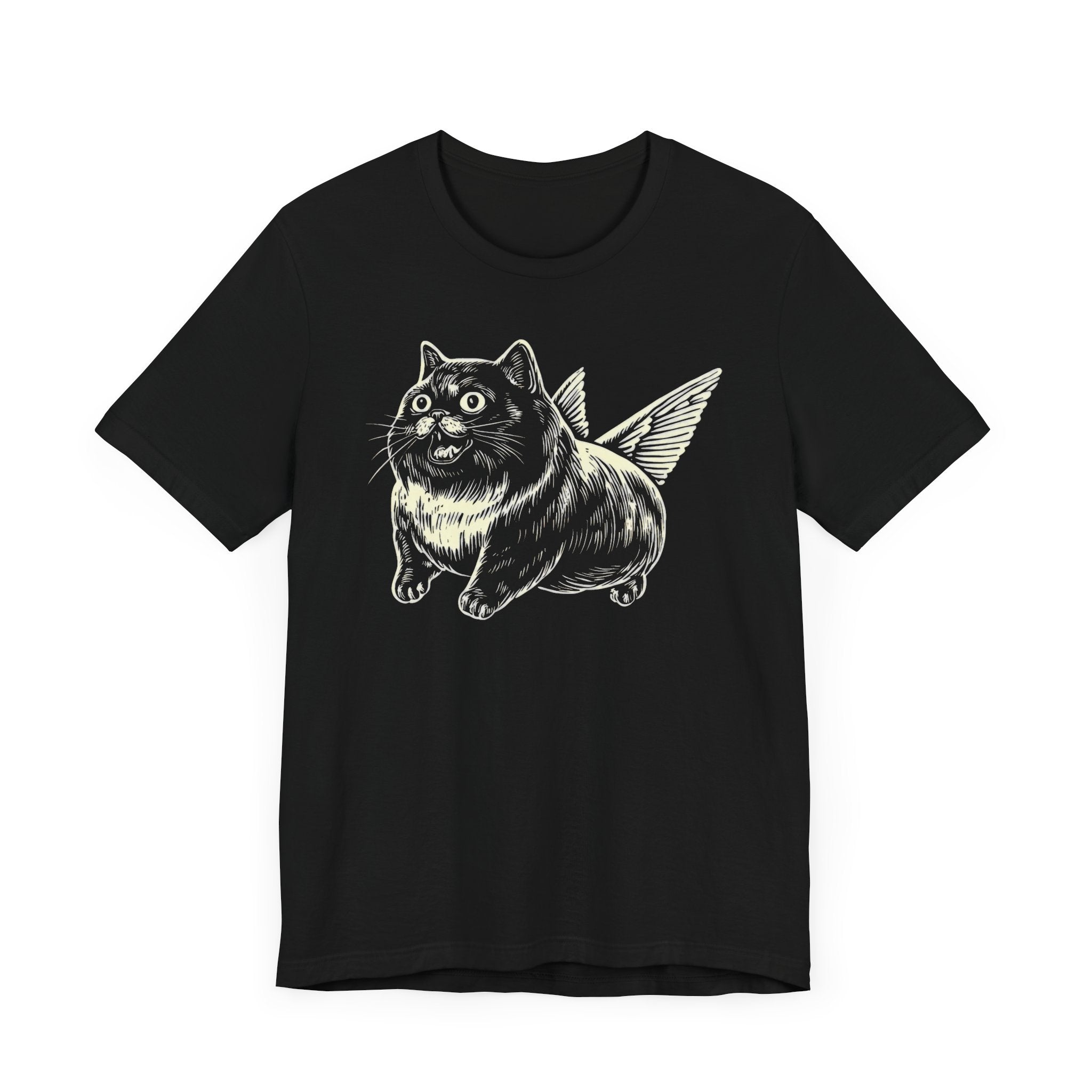 Wide-Eyed Winged Cat T-Shirt