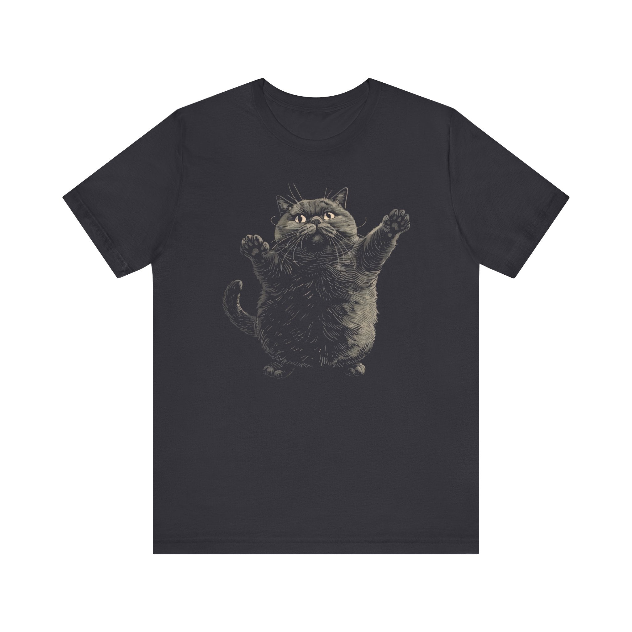 Chubby Cat Reaching for Hug T-Shirt Funny and Adorable Design