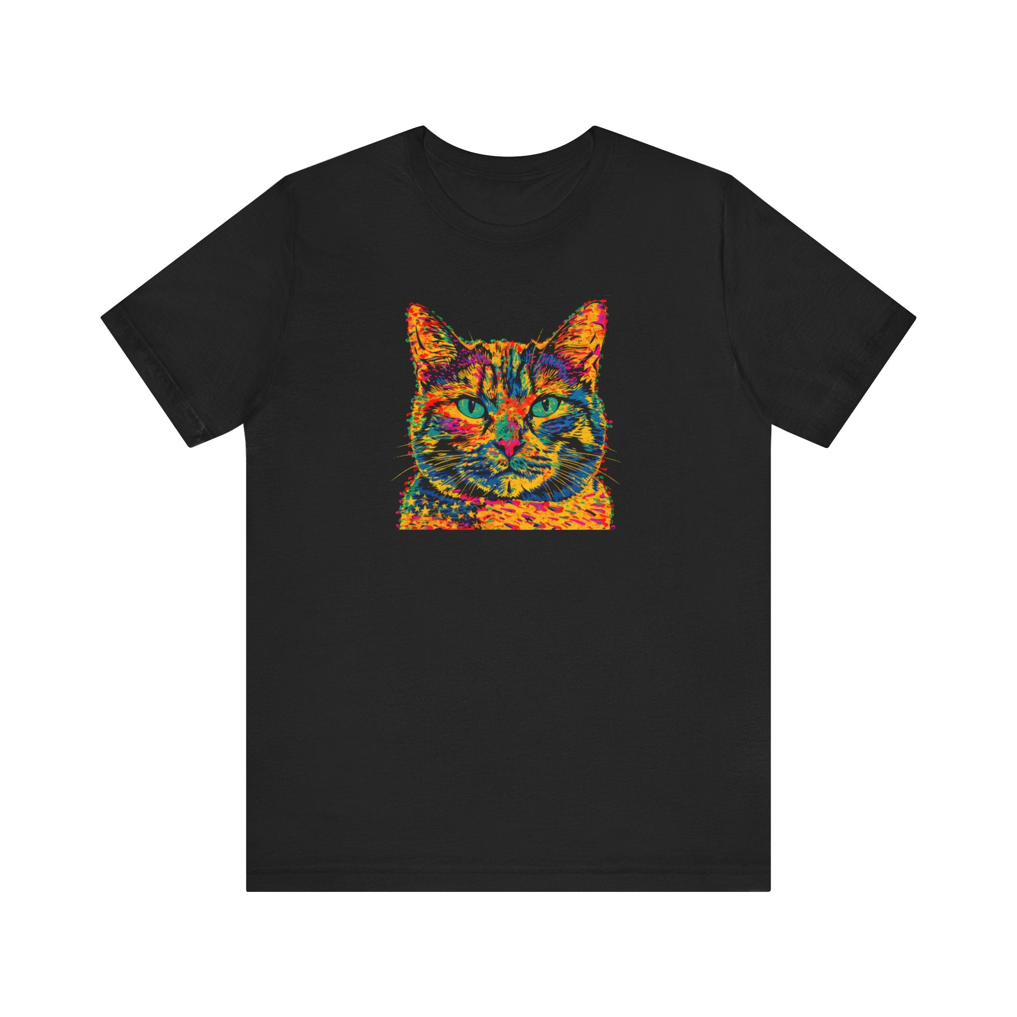 Colorful Cat Face T-Shirt