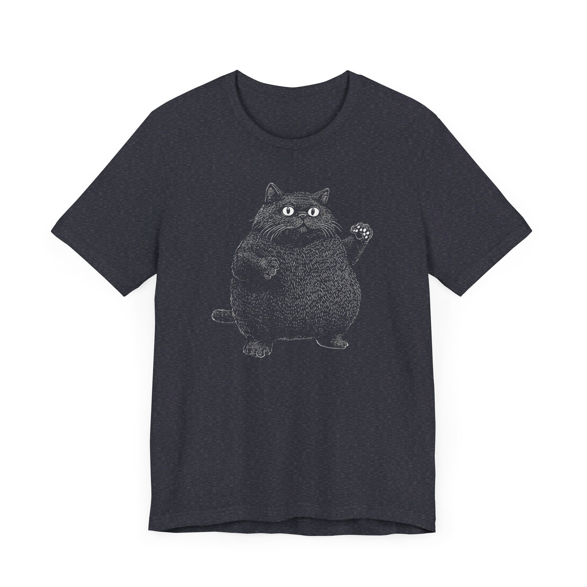 Chonky Black Cat Graphic T-Shirt Funny Cat Lover Shirt