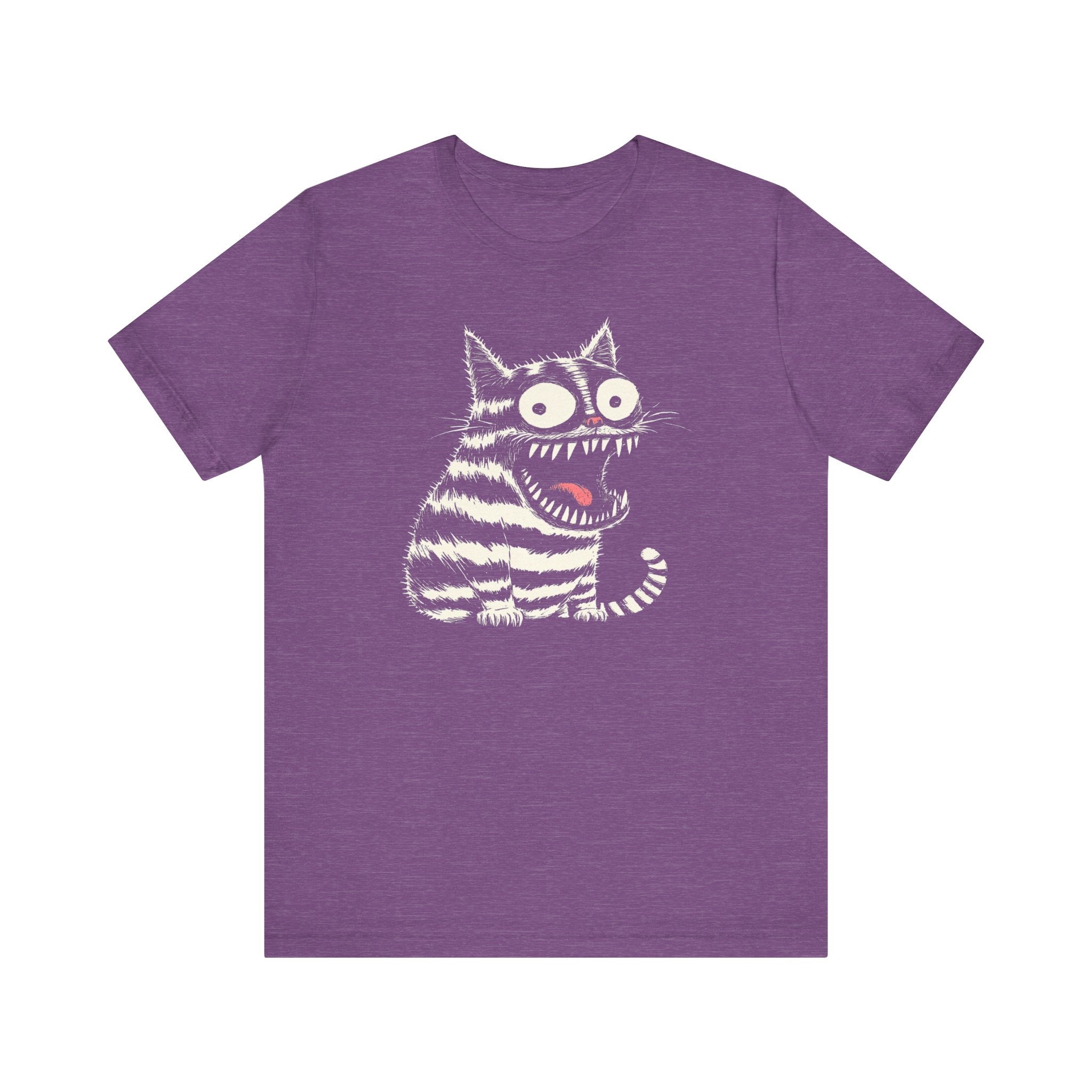 Quirky Striped Cat Graphic Tee