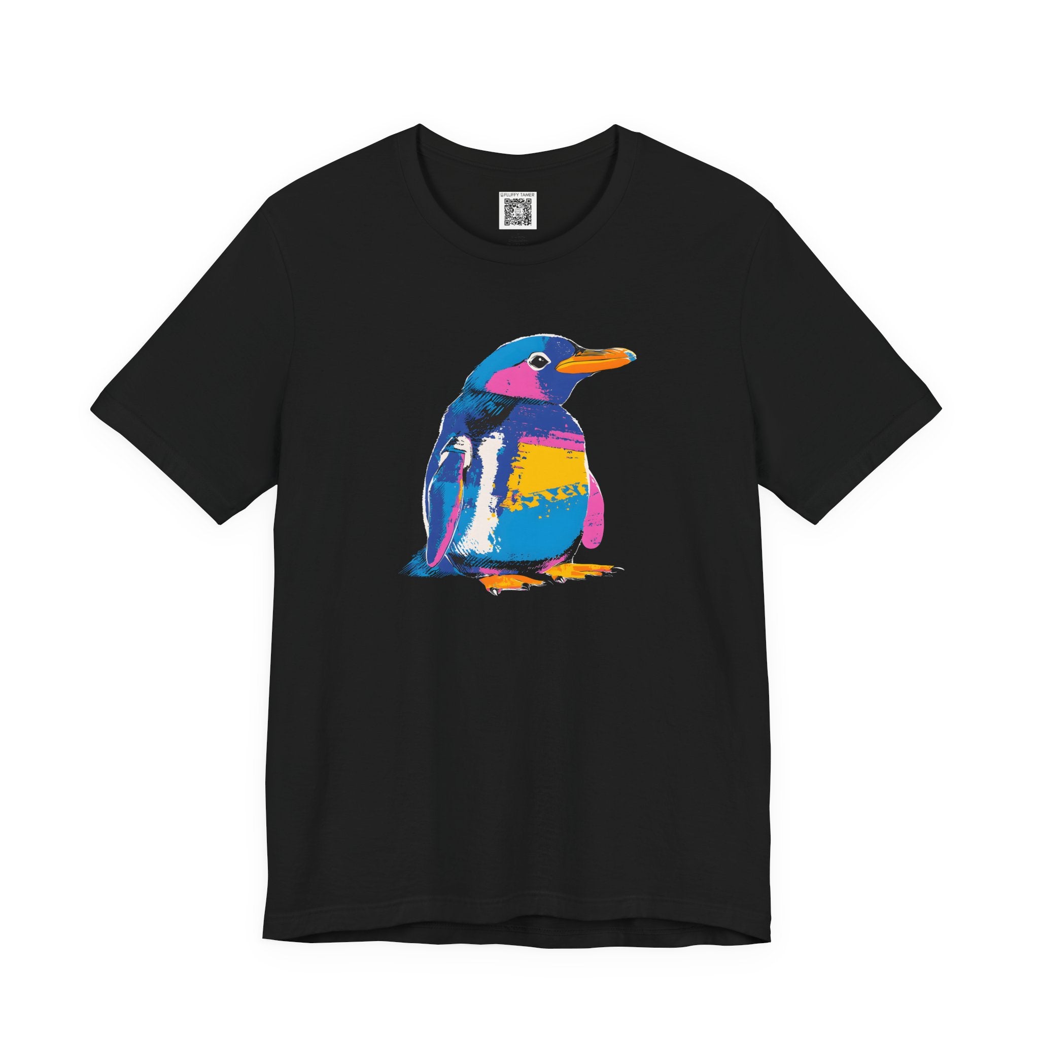 Vintage-Style Colorful Penguin Unisex Jersey Short Sleeve Tee (Black, XS–5XL)