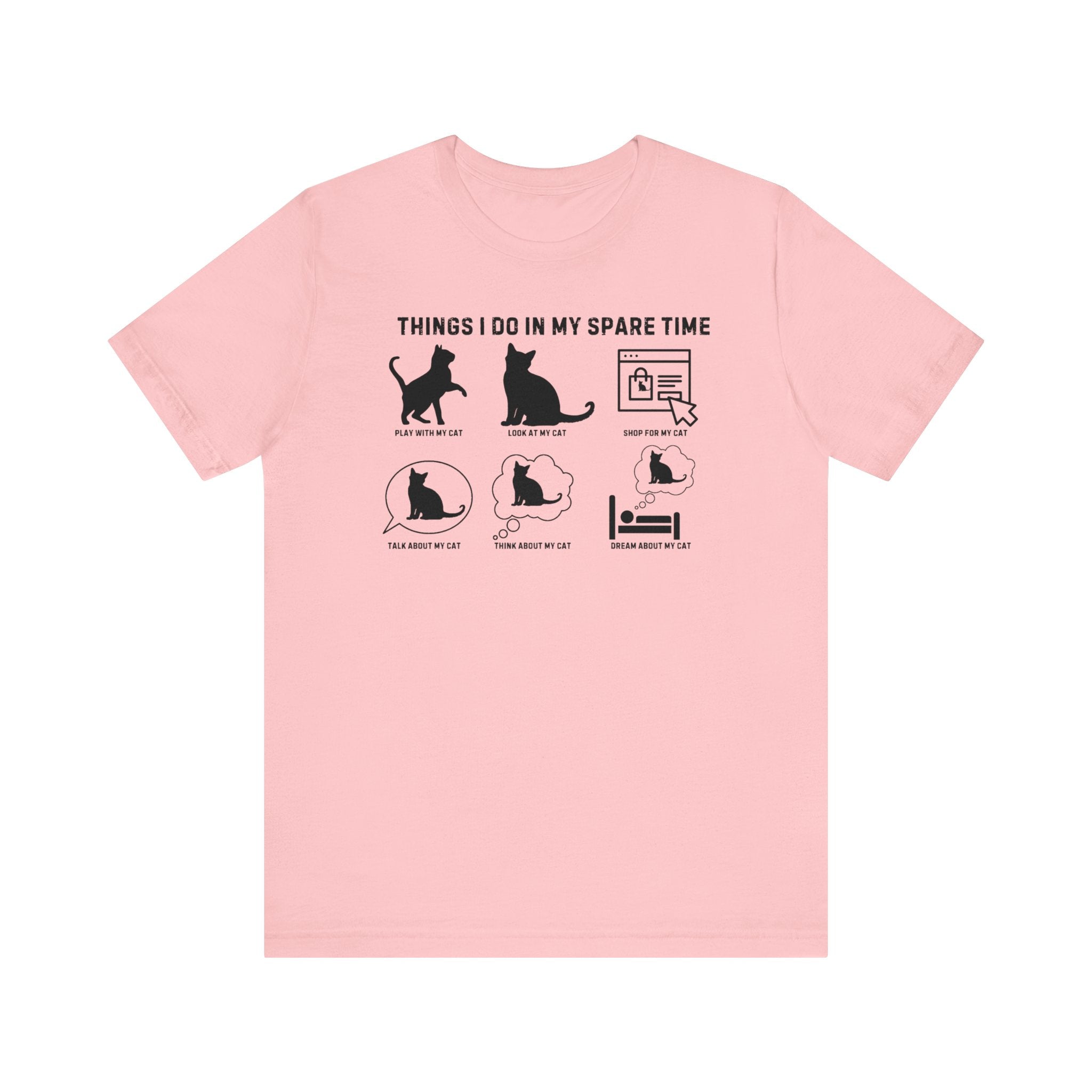 Funny Cat Lover T-Shirt Spare Time Activities