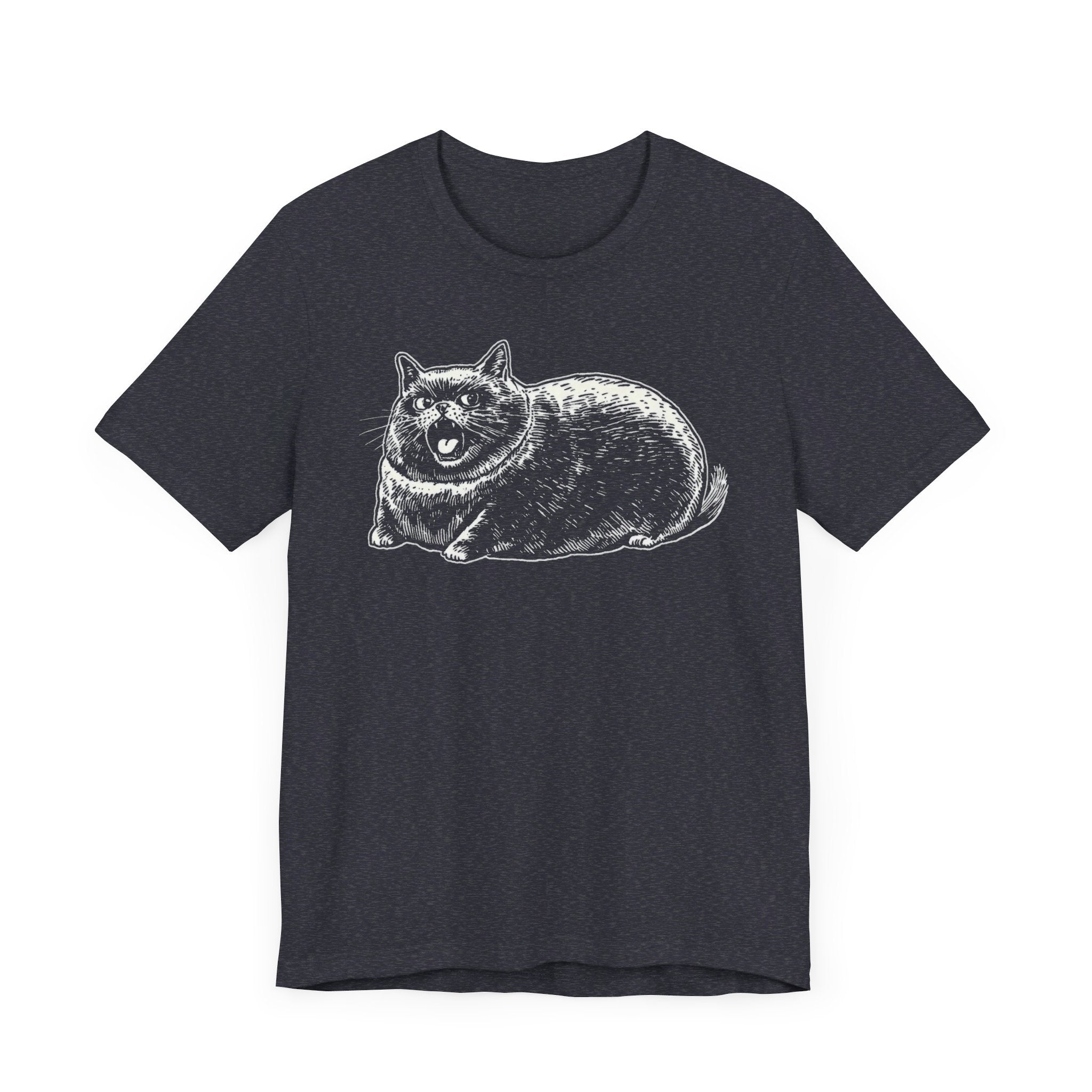 Grumpy Chonky Cat T-Shirt Funny and Quirky Design