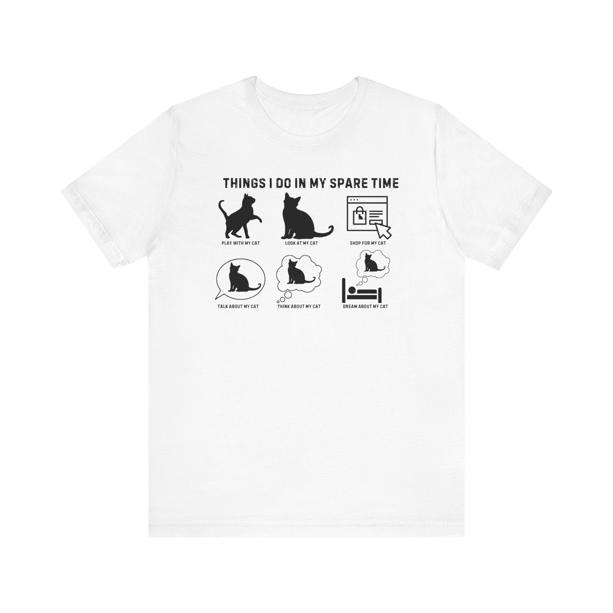 Funny Cat Lover T-Shirt Spare Time Activities