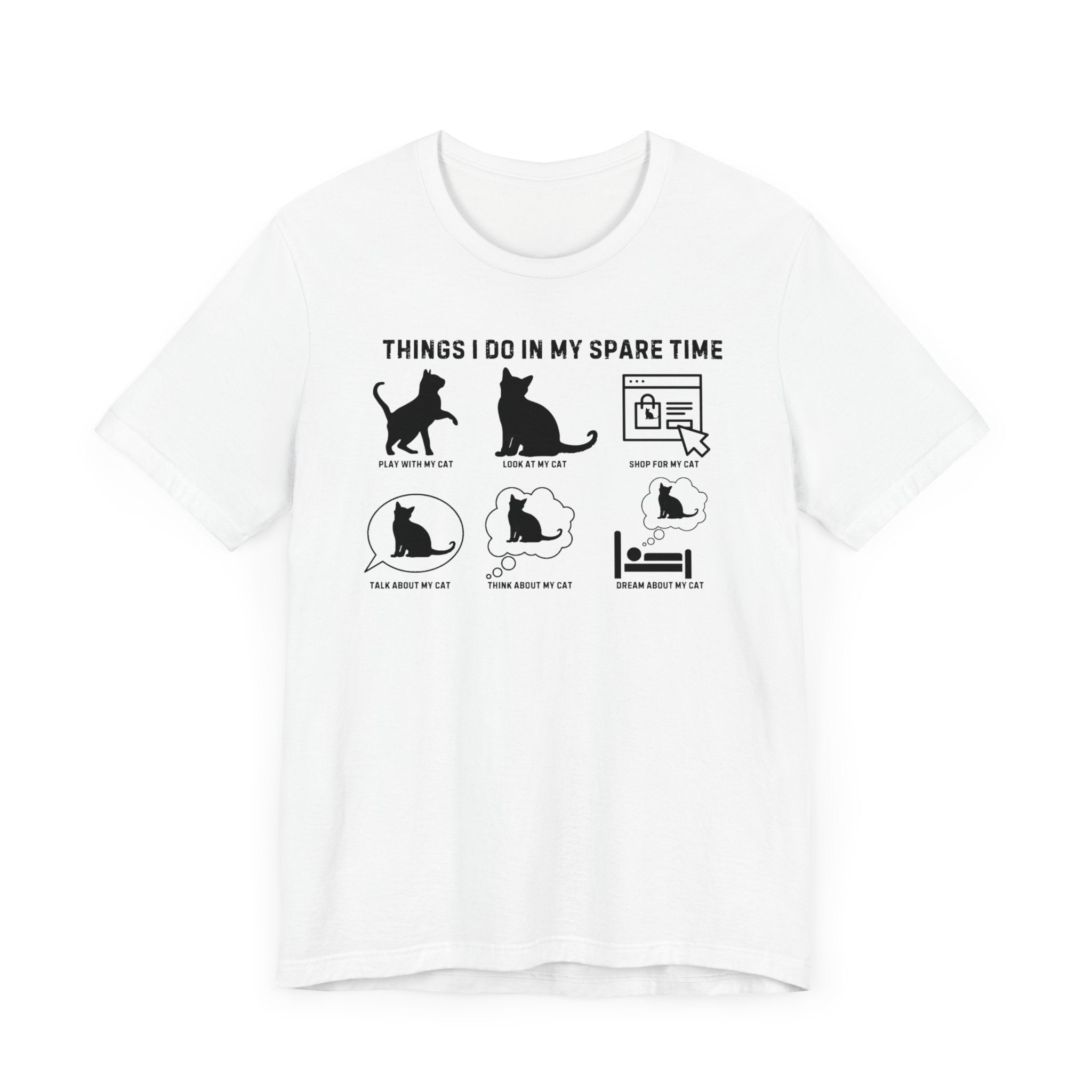 Funny Cat Lover T-Shirt Spare Time Activities