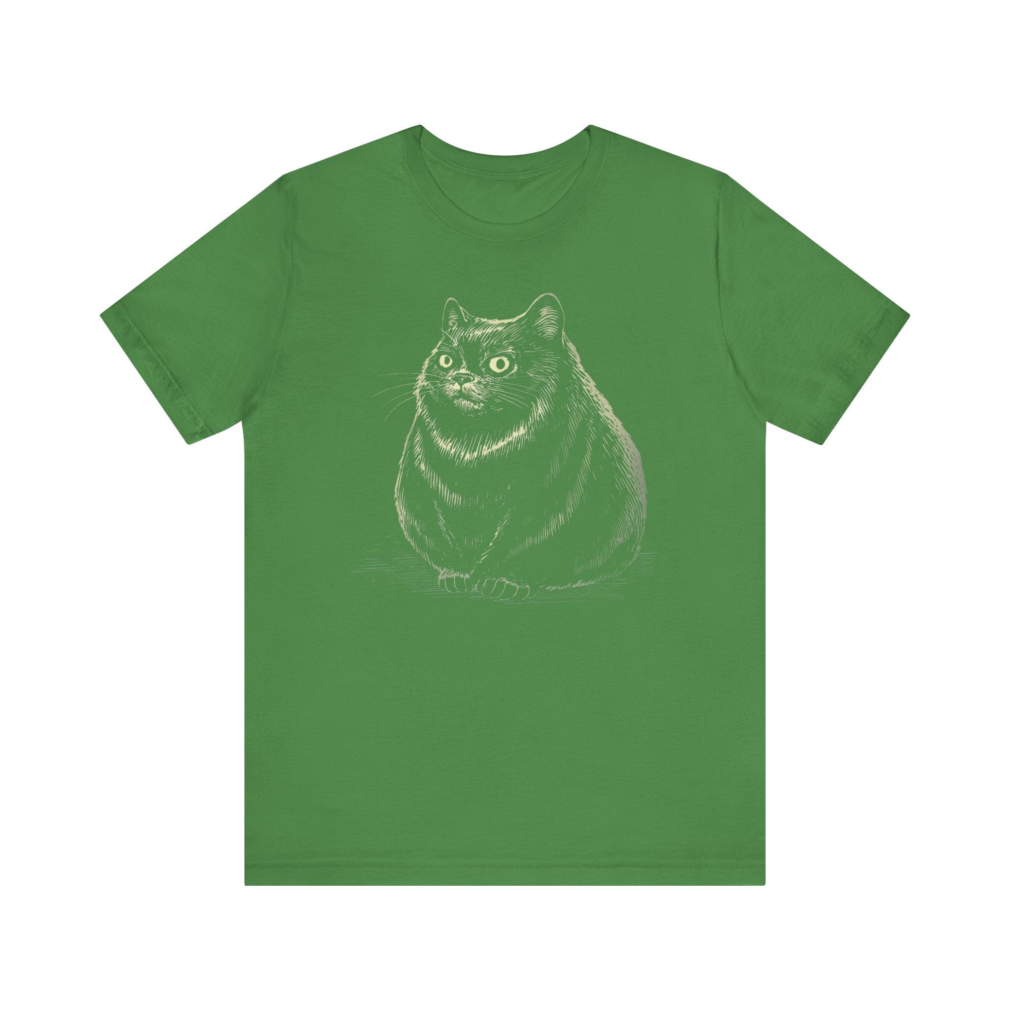 Curious Chonky Cat T-Shirt Cute and Quirky Design