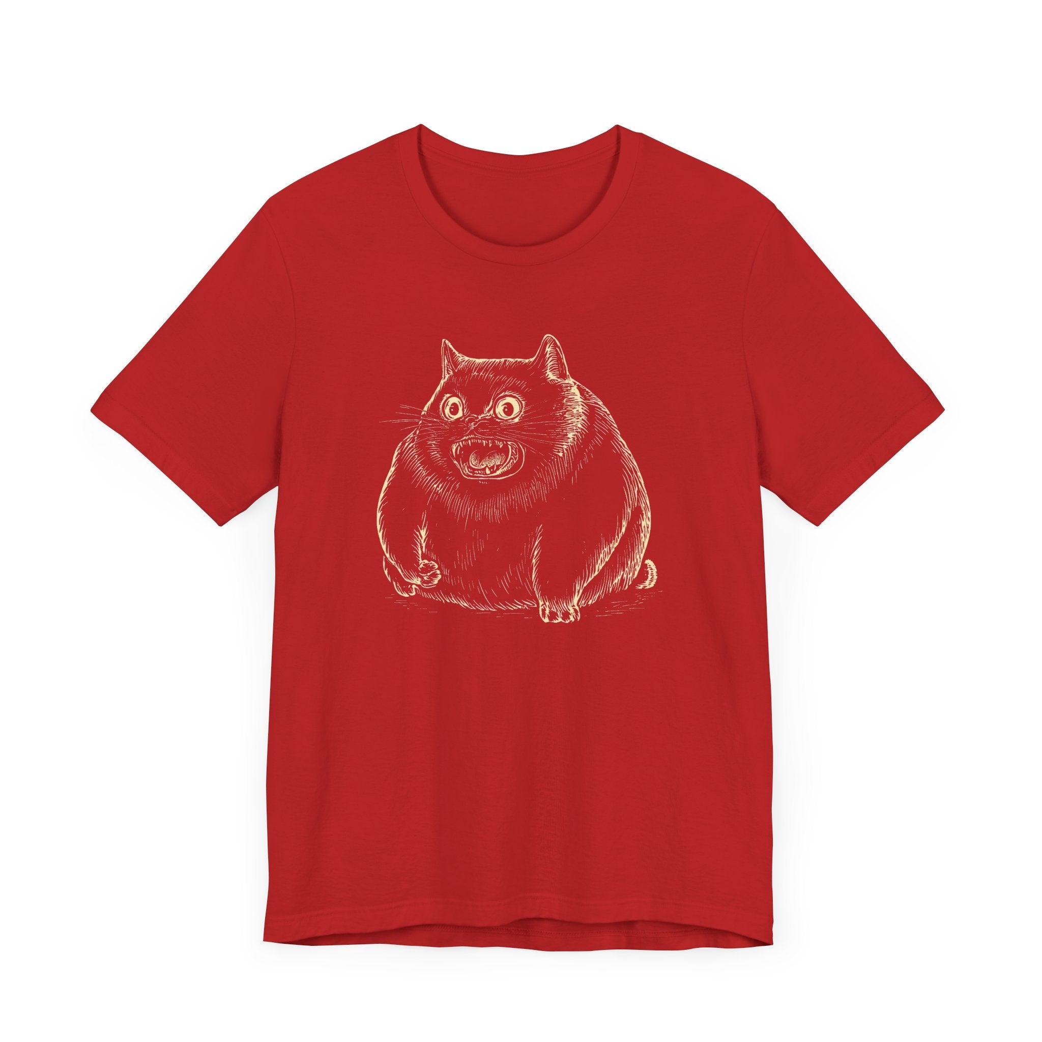 Furious Chonky Cat T-Shirt Funny and Quirky Design