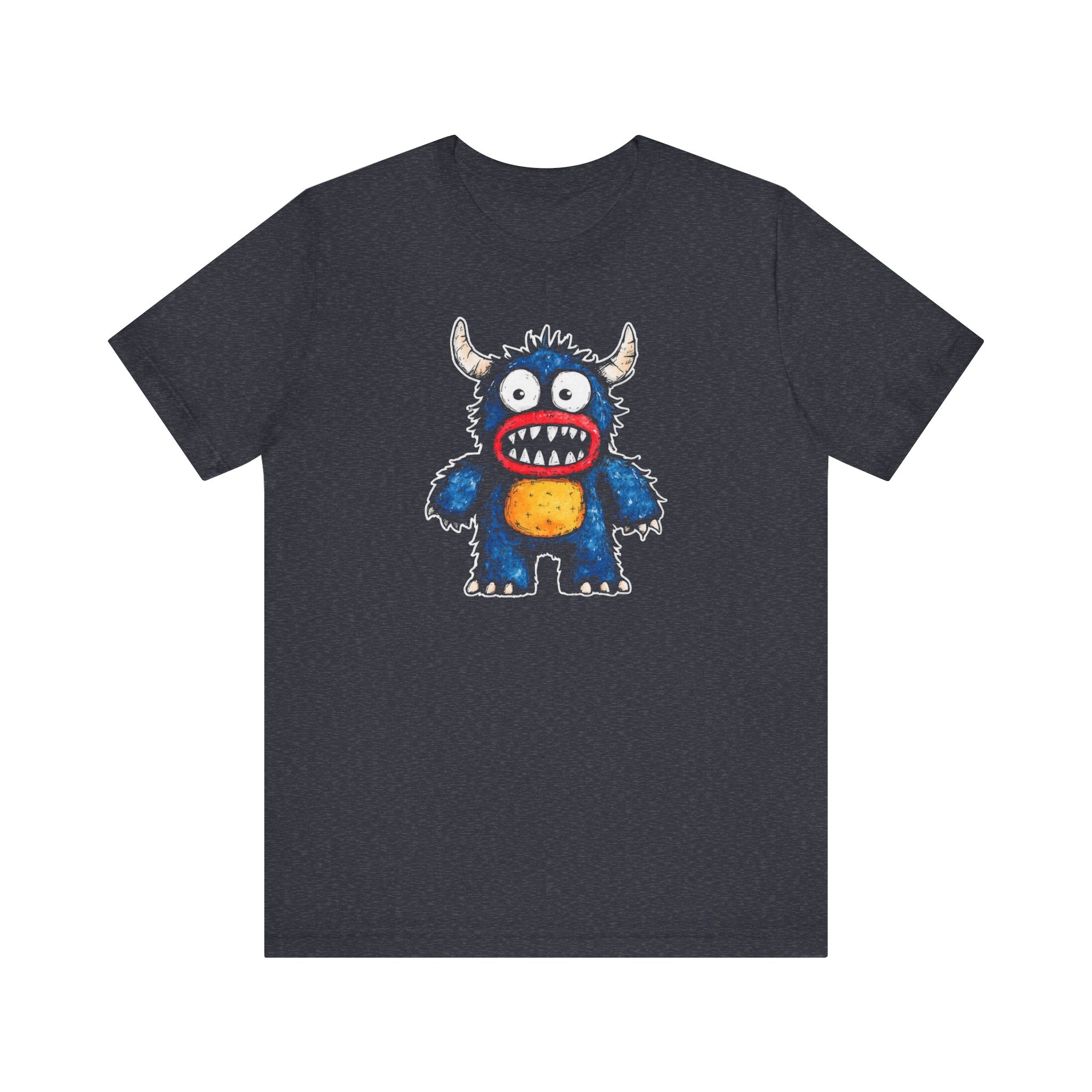 Cute Monster Cartoon Graphic Tee – Black