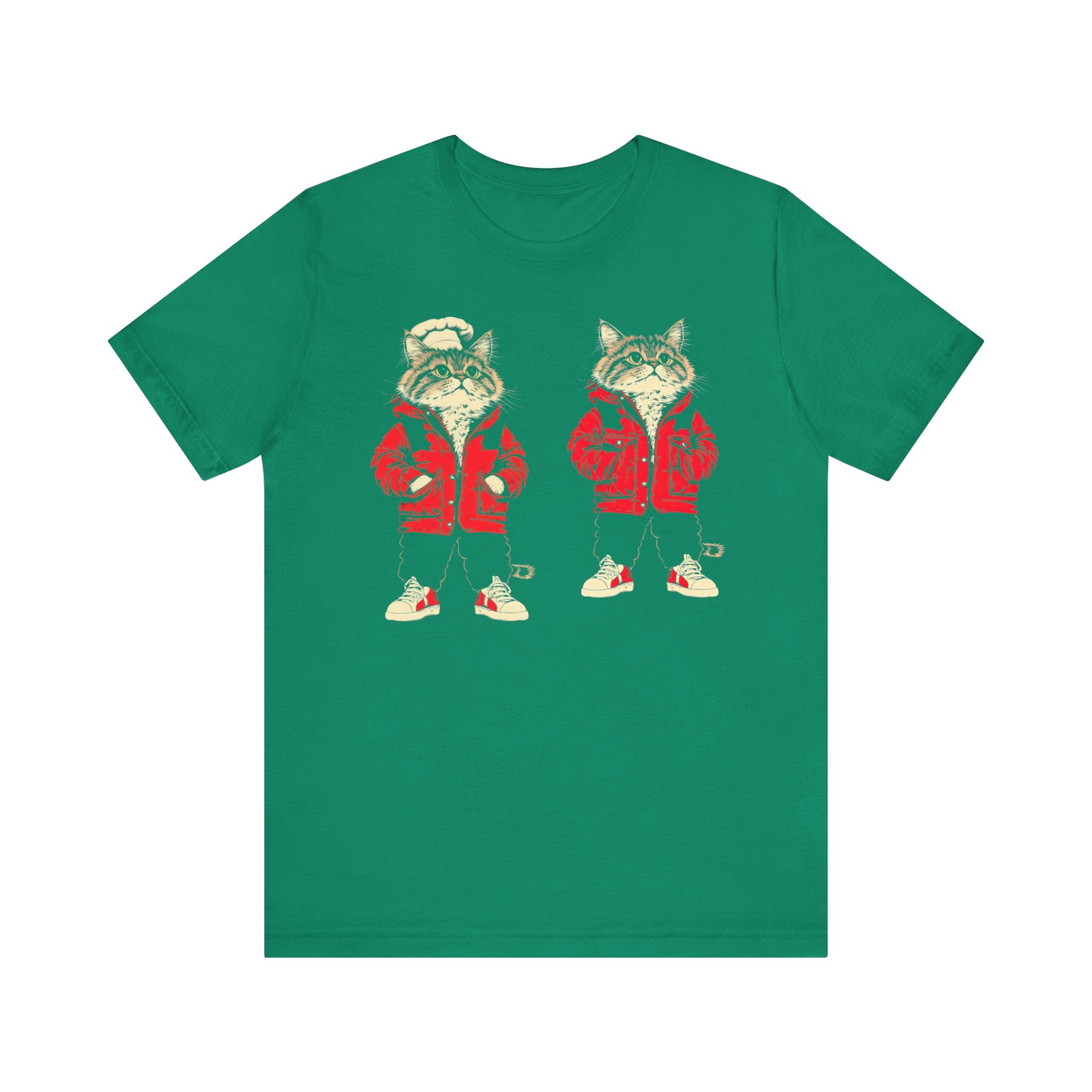 Twin Cool Cats in Red Jackets Graphic Tee