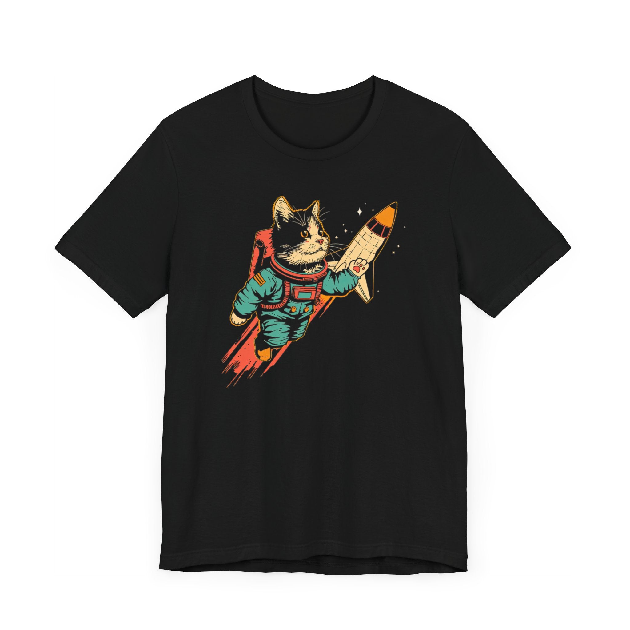 Rocket Cat T-Shirt - Space Adventure Feline Graphic Tee