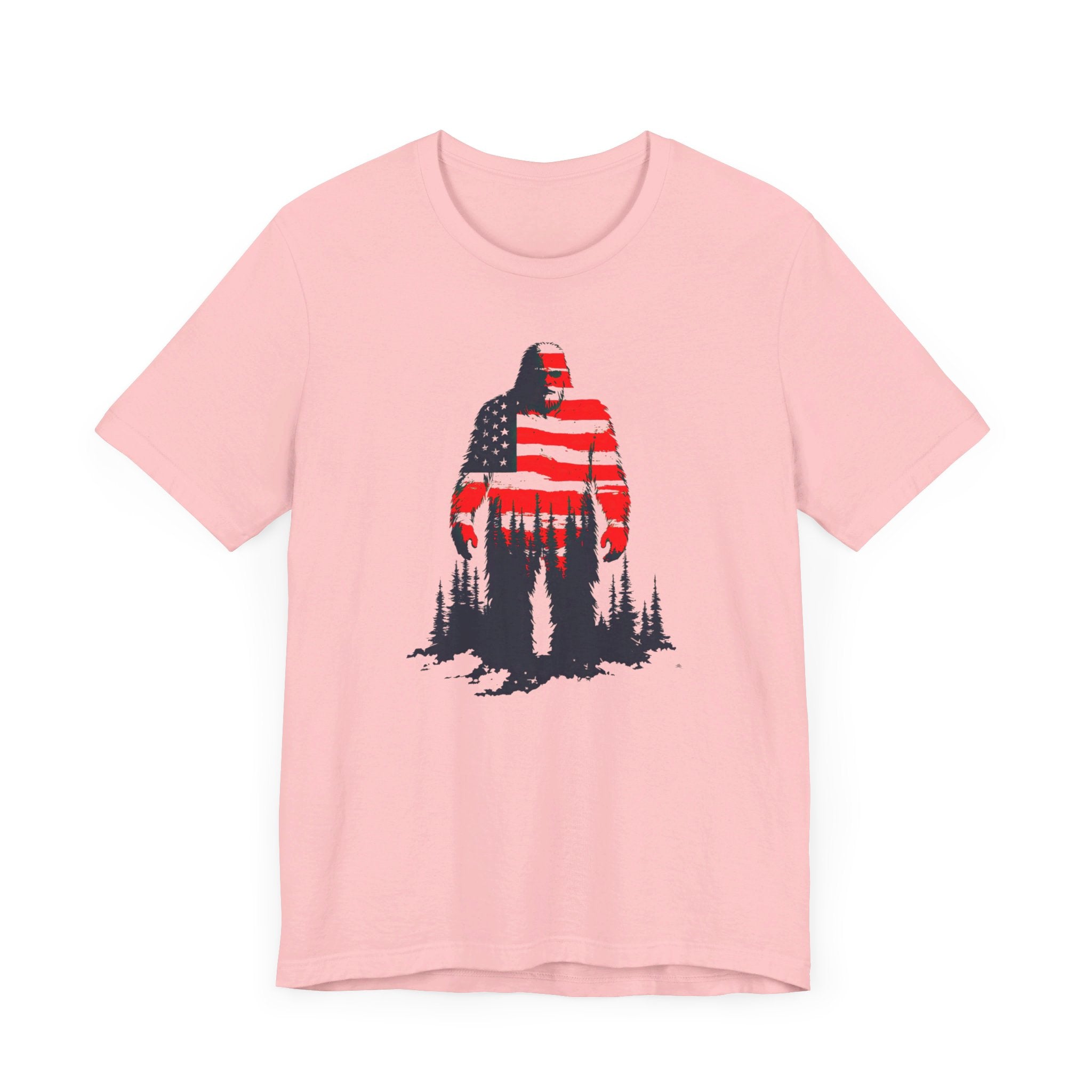 Patriotic Bigfoot T-Shirt American Flag Design