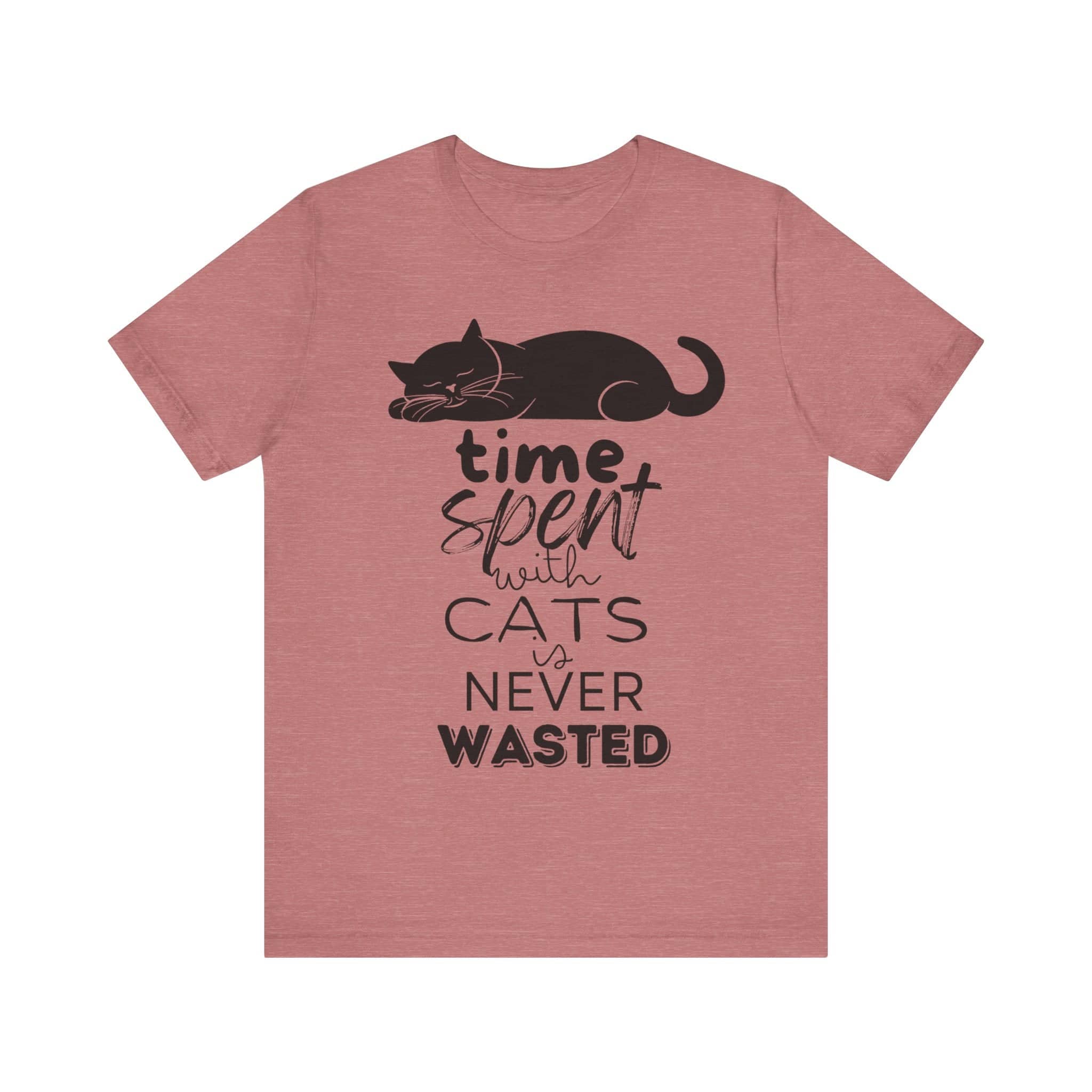 Purrfect Moments Tee - 'Time Spent with Cats is Never Wasted' T-Shirt Unisex Jersey Short Sleeve Tee