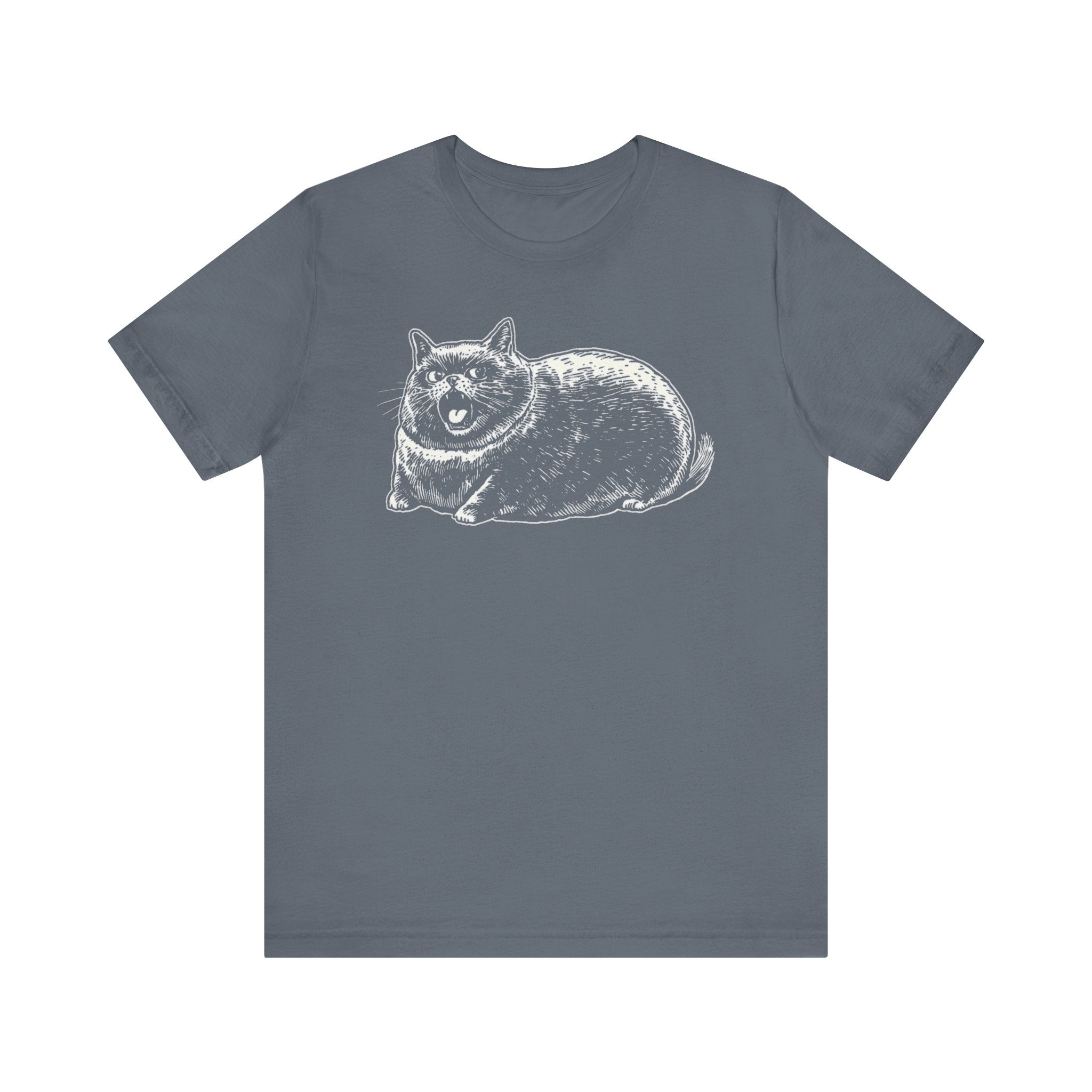 Grumpy Chonky Cat T-Shirt Funny and Quirky Design