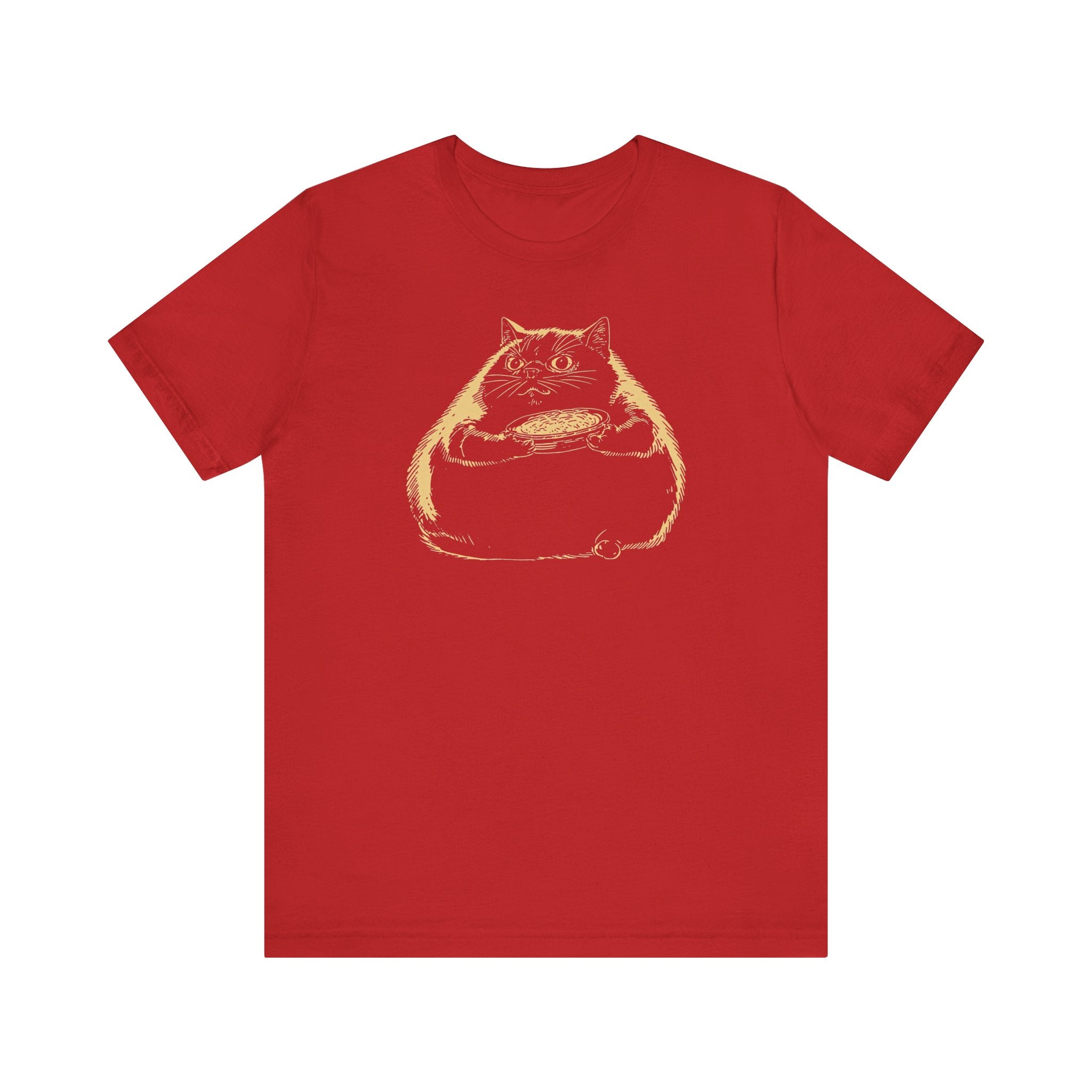 Chubby Cat with Pie T-Shirt – Funny Cat Lover Tee