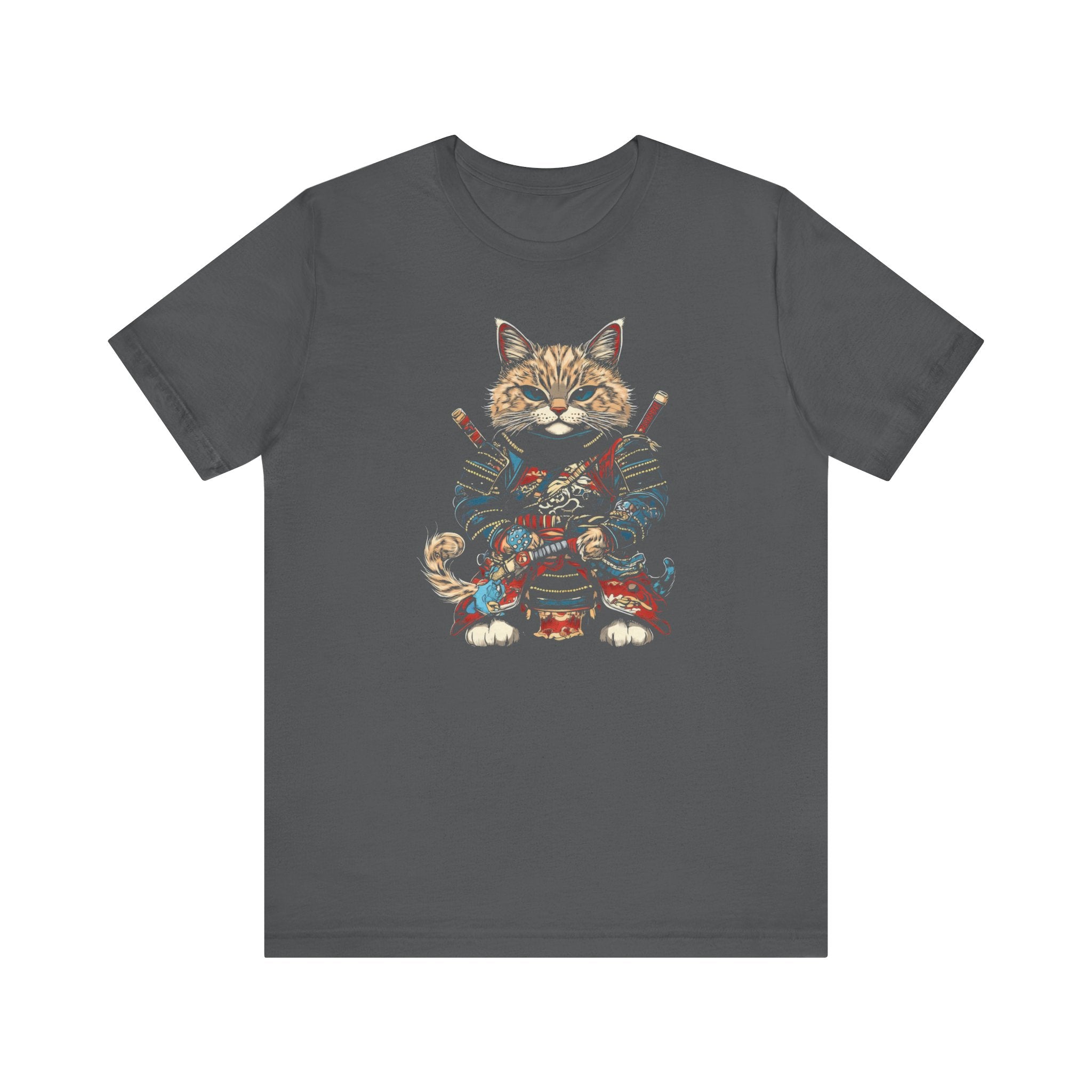 Samurai Cat T-Shirt - Fierce Feline Warrior Design