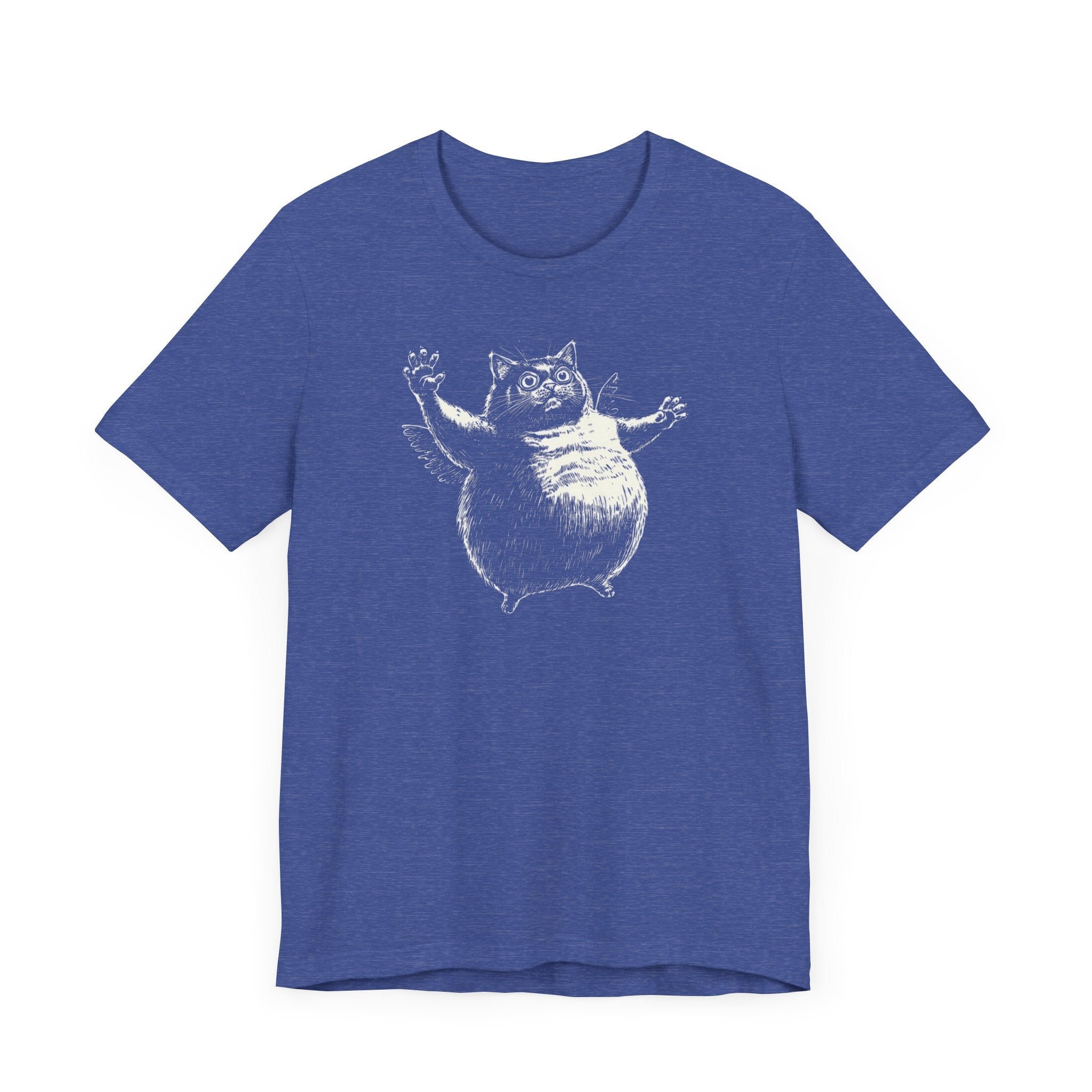 Chubby Flying Cat Graphic T-Shirt