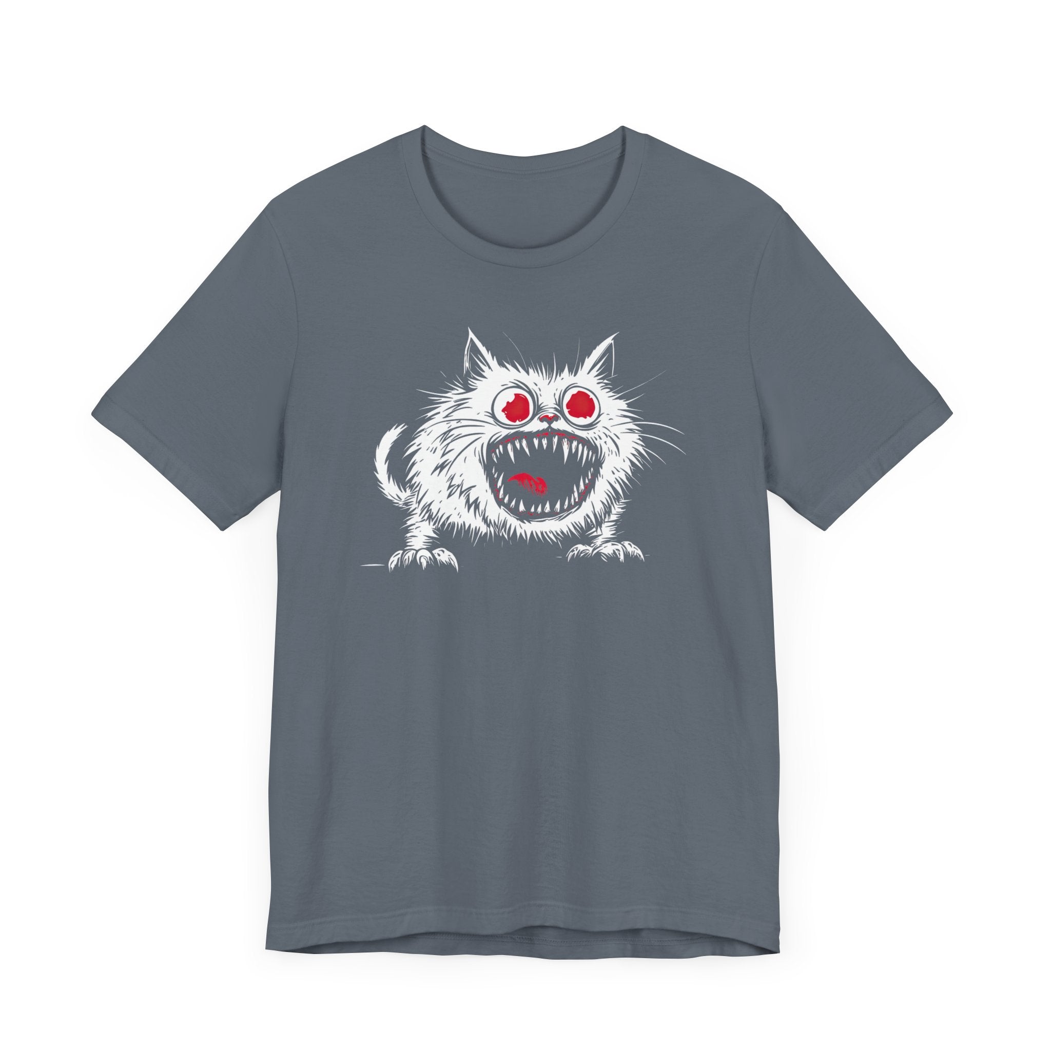 Creepy White Cat with Red Eyes T-Shirt