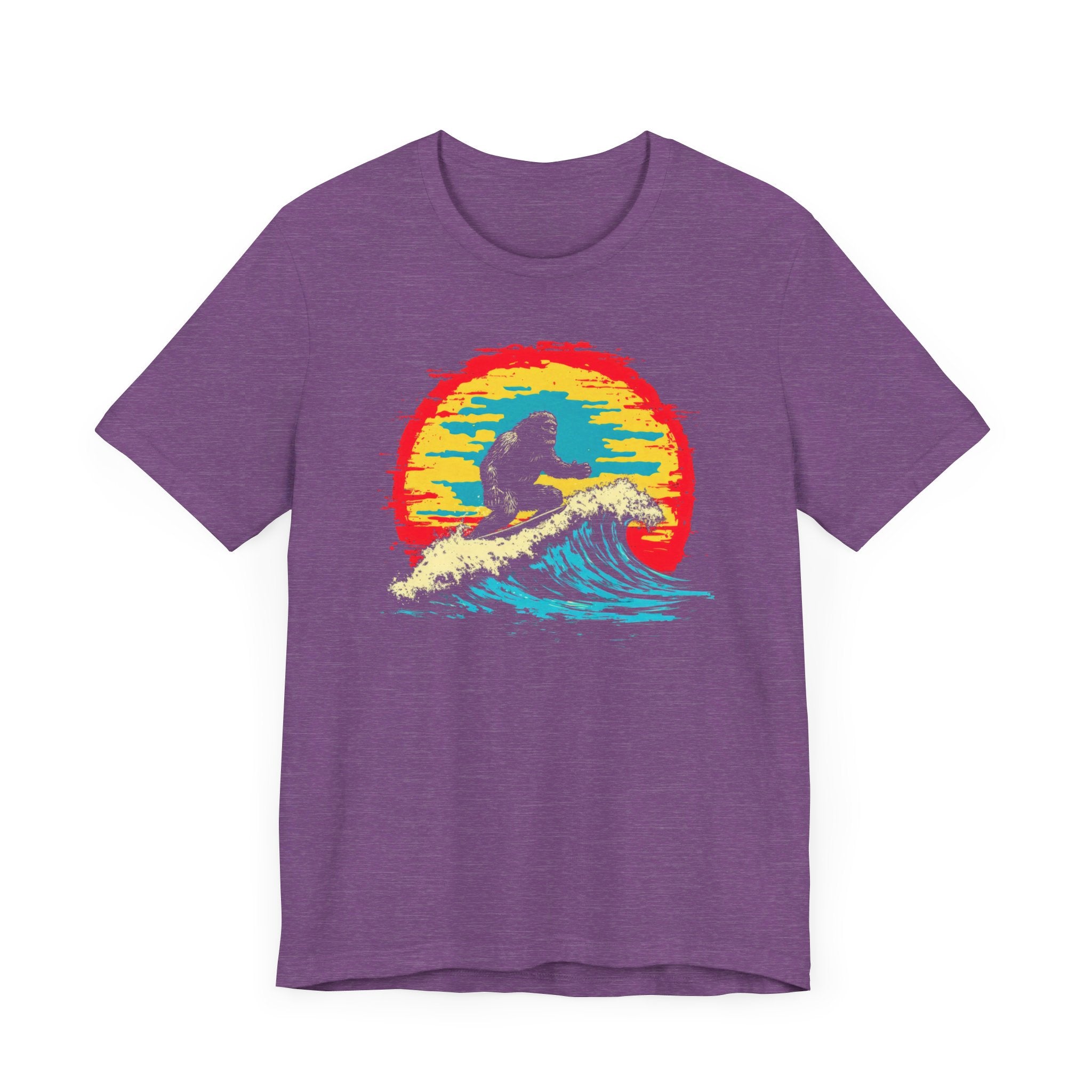 Bigfoot Surfing Sunset T-Shirt - Ride the Waves in Style