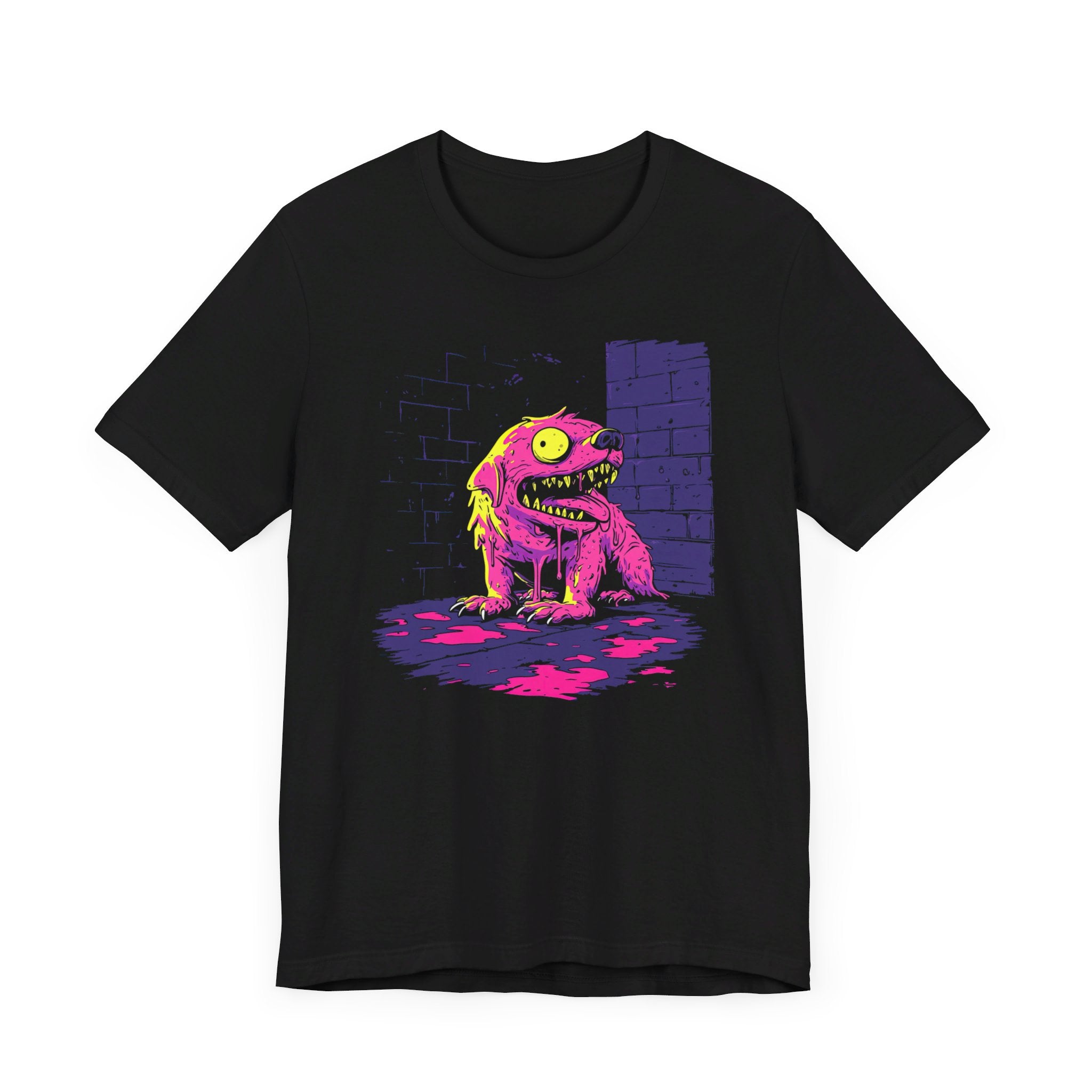 Neon Dog Creature T-Shirt Bold and Quirky Design