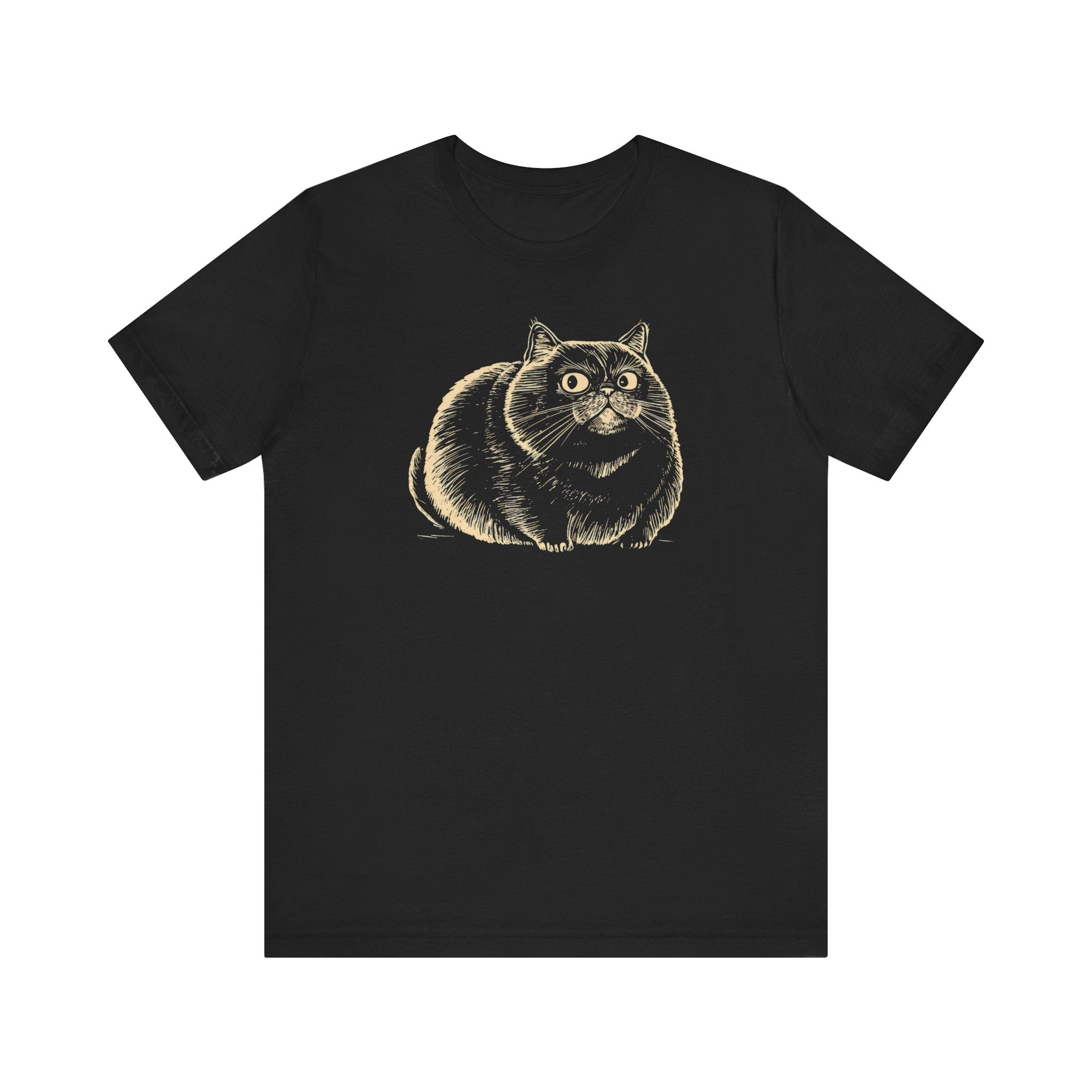 Chubby Cat Illustration T-Shirt