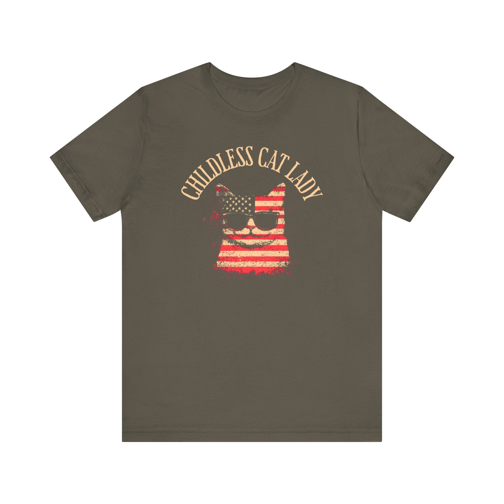 Childless Cat Lady T-Shirt - Patriotic Cat Lover Tee