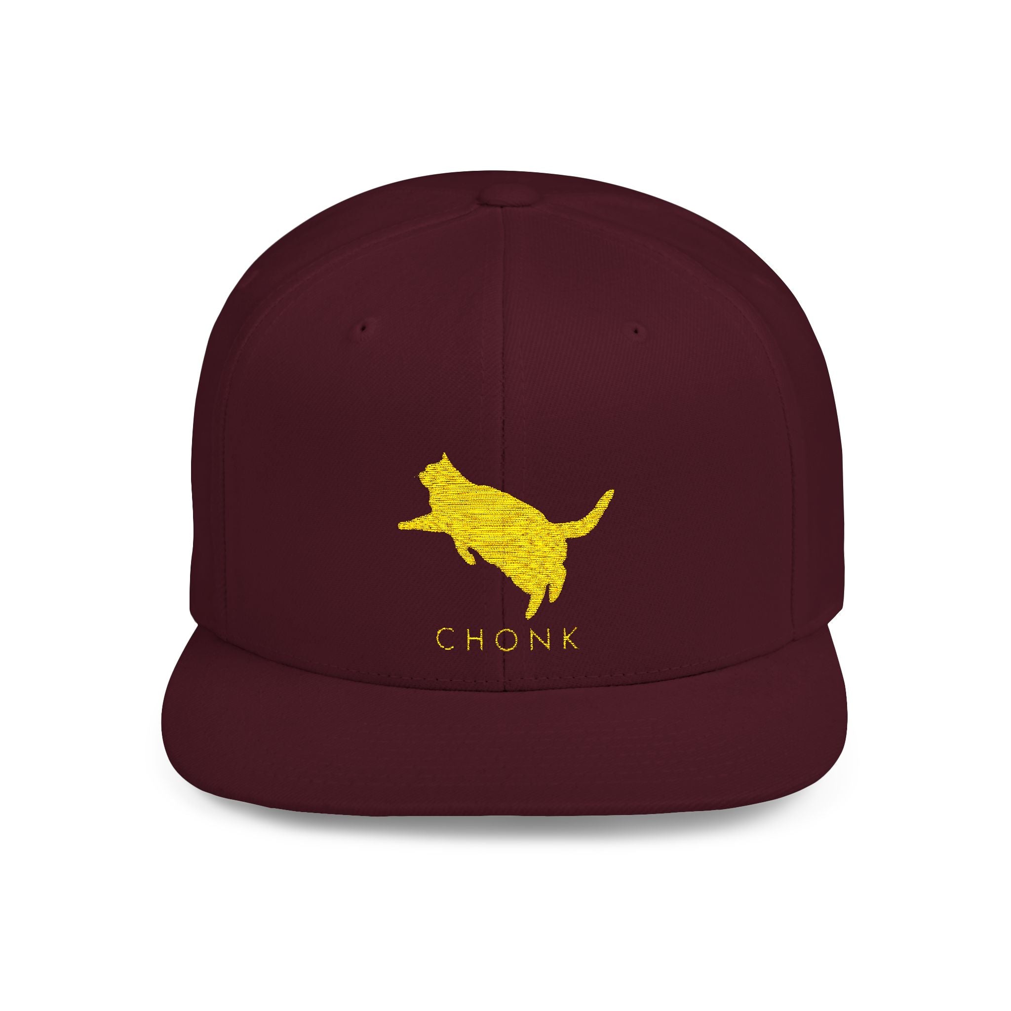 Chonk Cat Snapback Hat (Gold Logo)