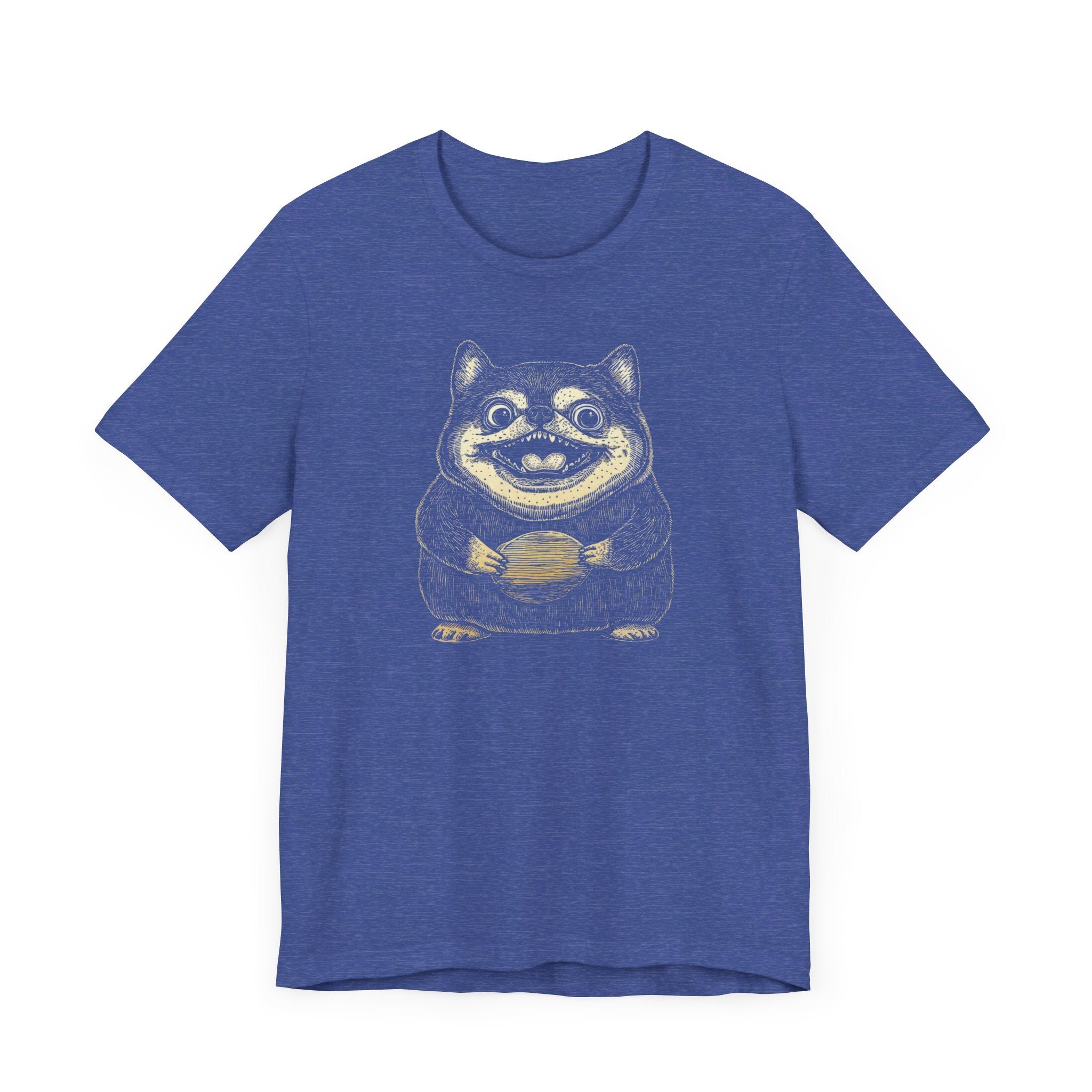 Cute Shiba Inu Holding a Plate Cartoon T-Shirt