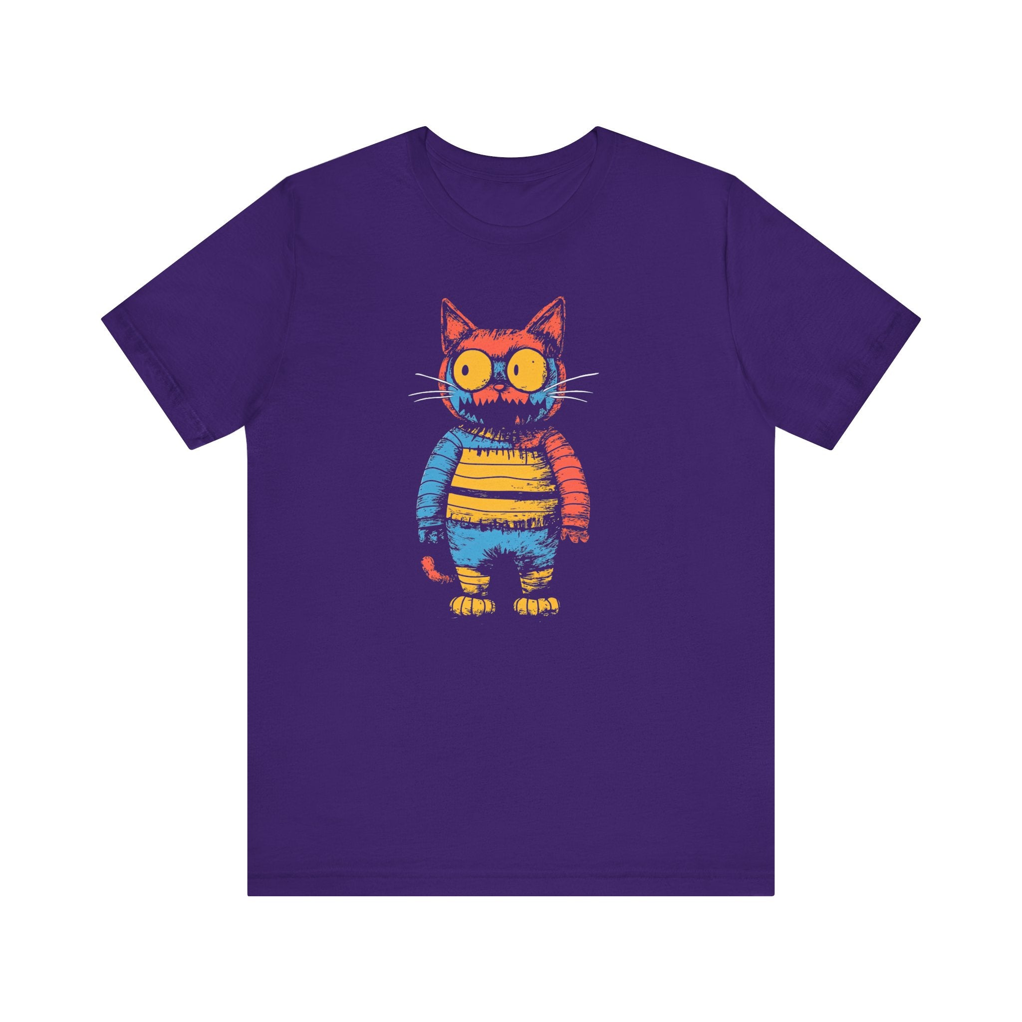 Colorful Striped Cat T-Shirt