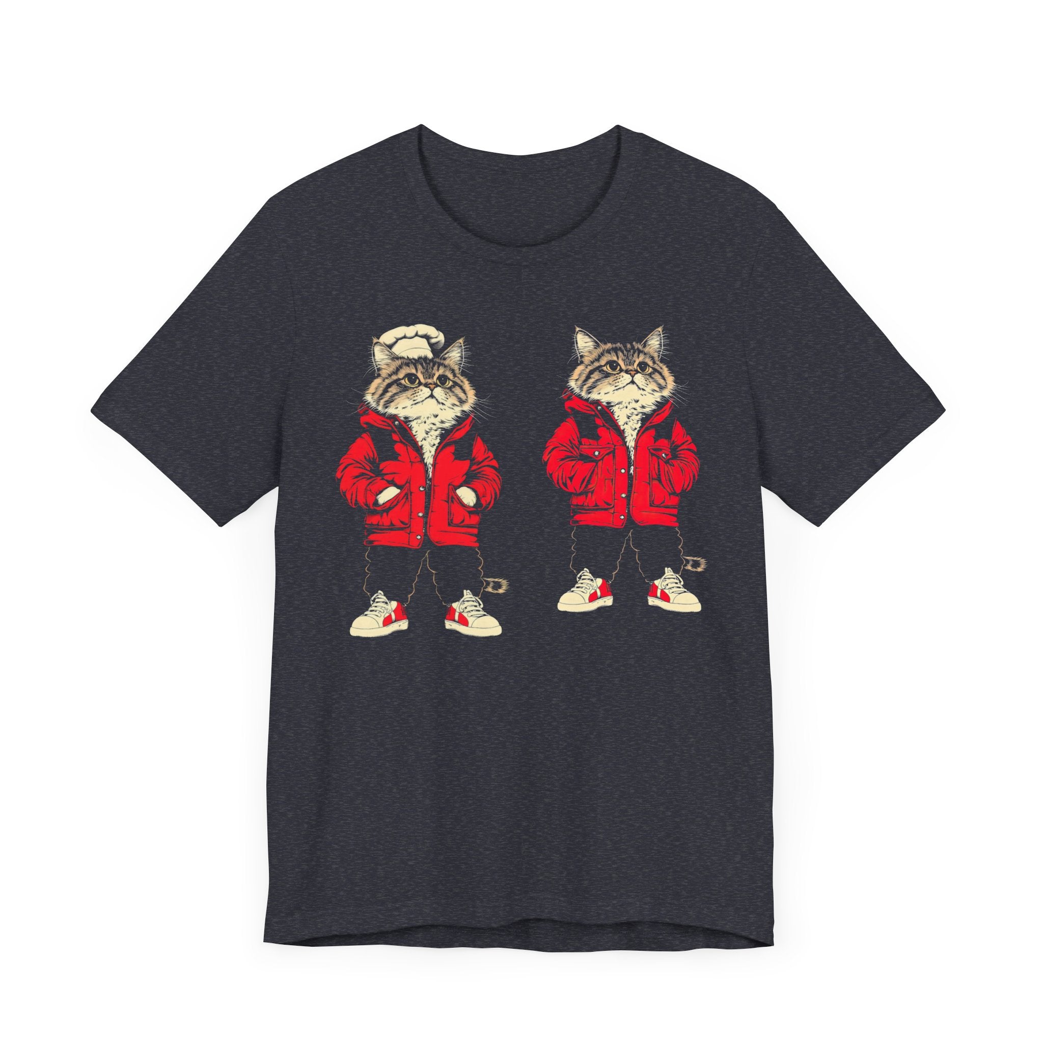 Twin Cool Cats in Red Jackets Graphic Tee