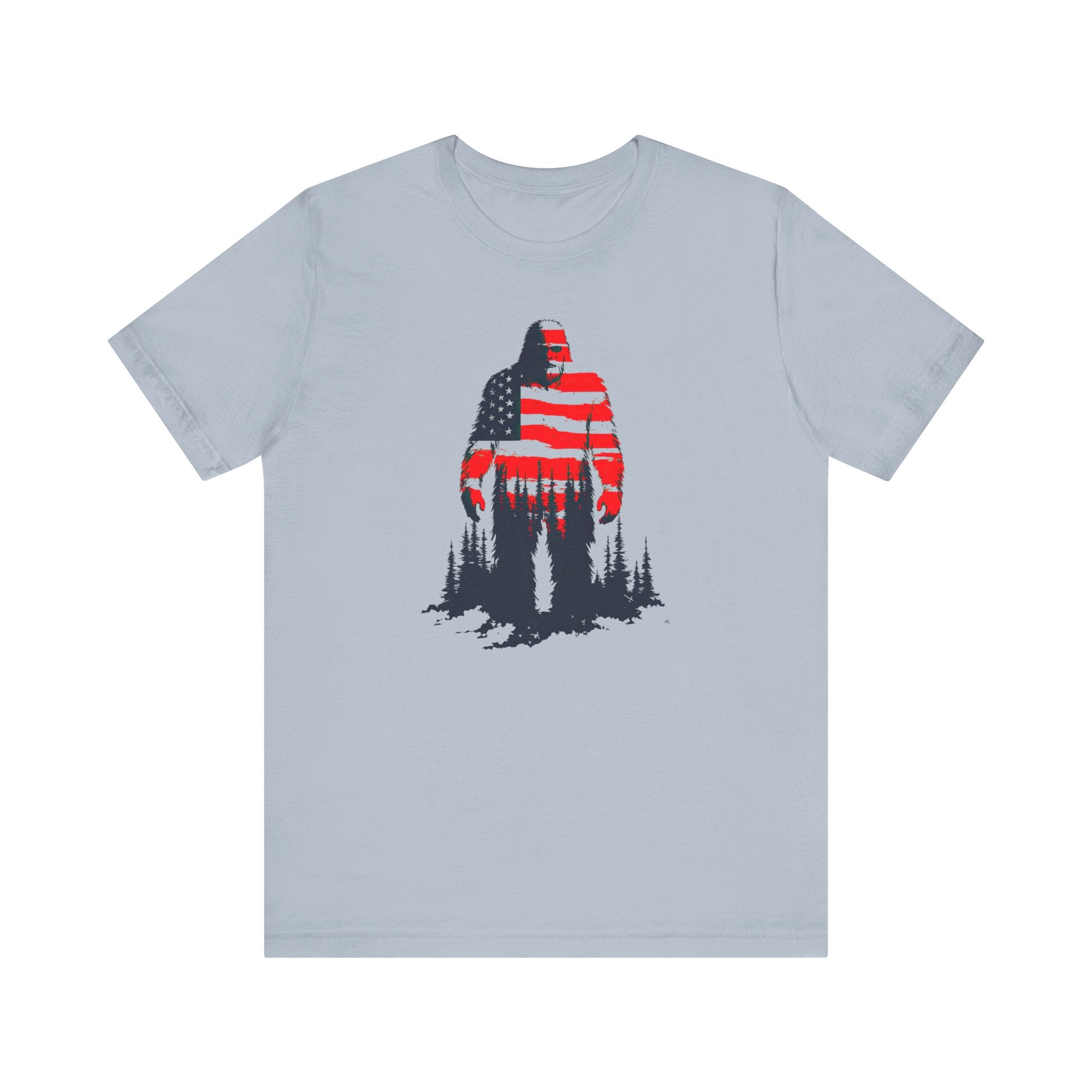 Patriotic Bigfoot T-Shirt American Flag Design