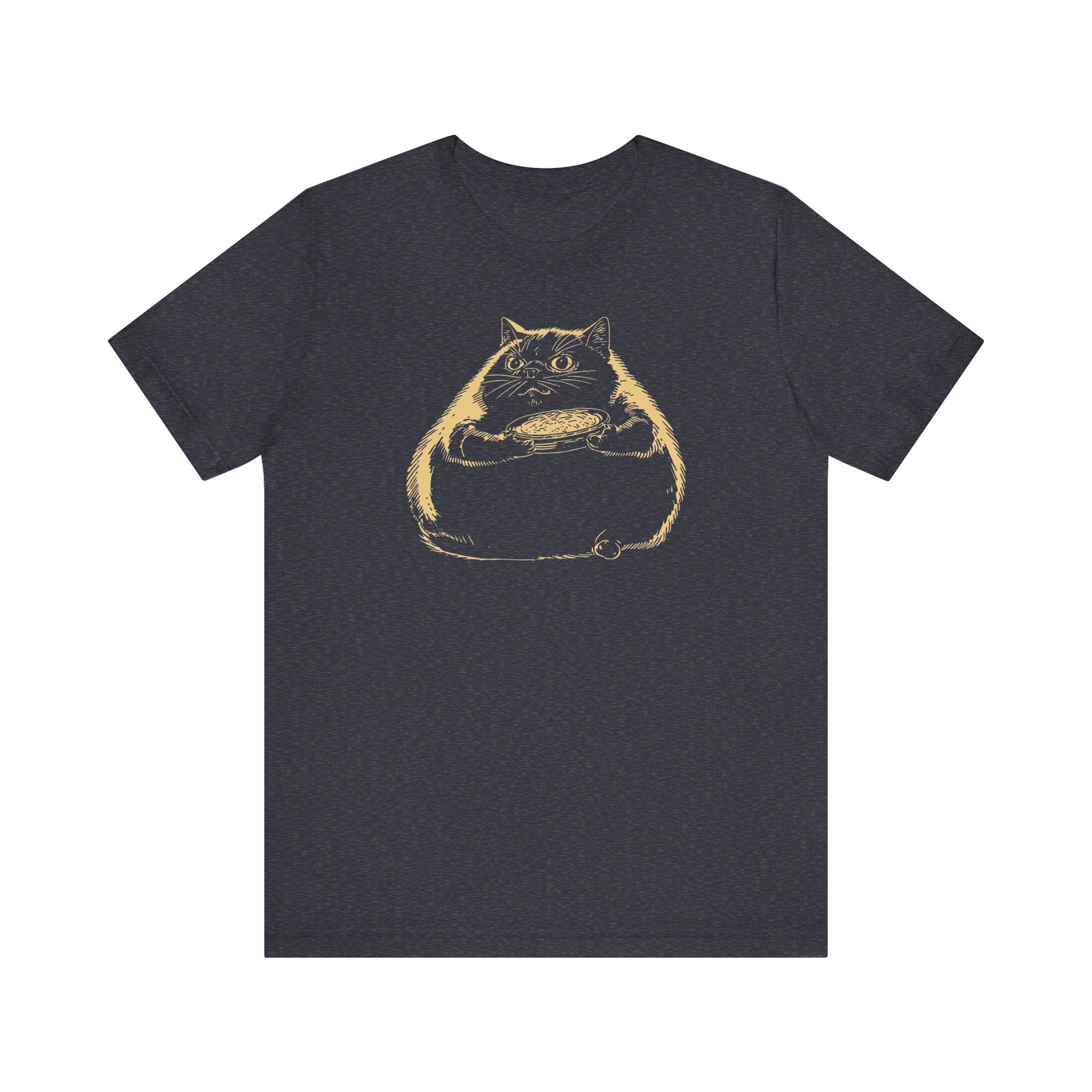 Chubby Cat with Pie T-Shirt – Funny Cat Lover Tee