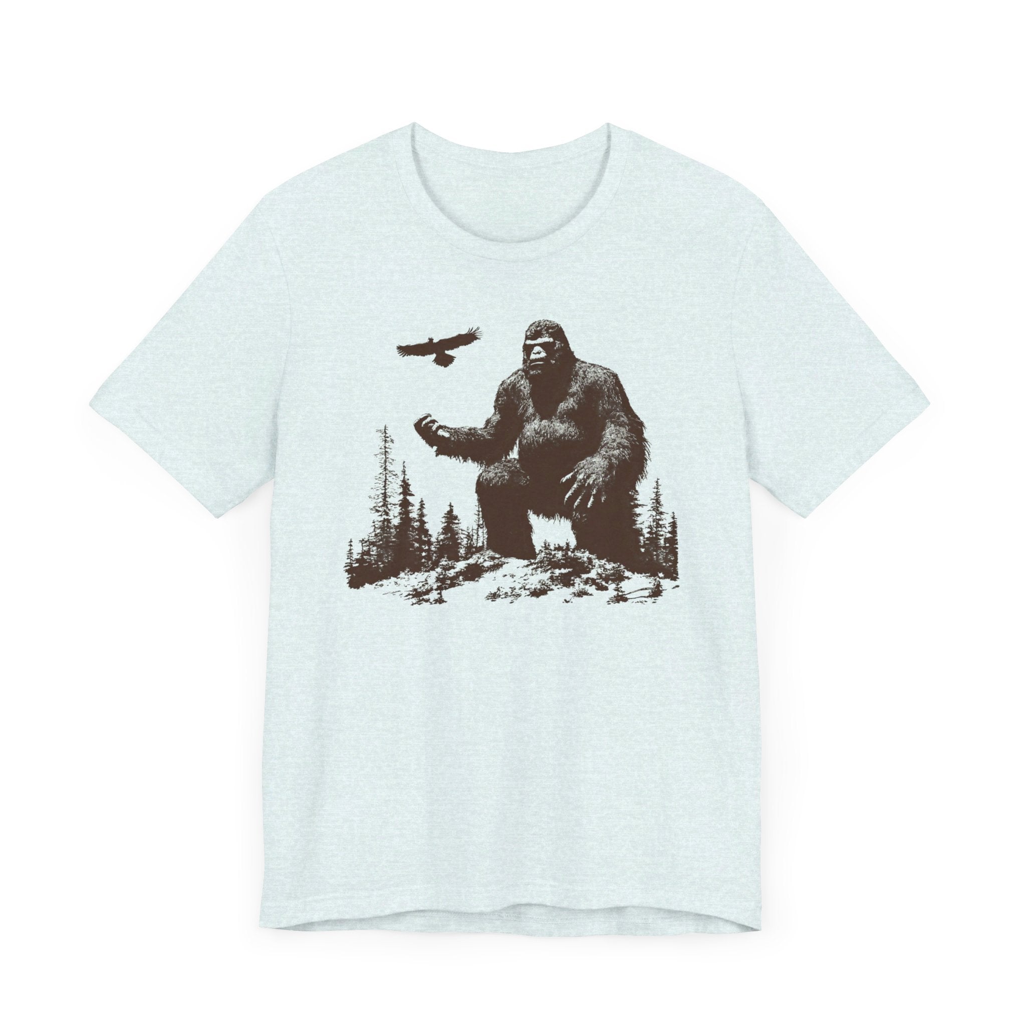 Bigfoot and Eagle T-Shirt Majestic Wilderness Design