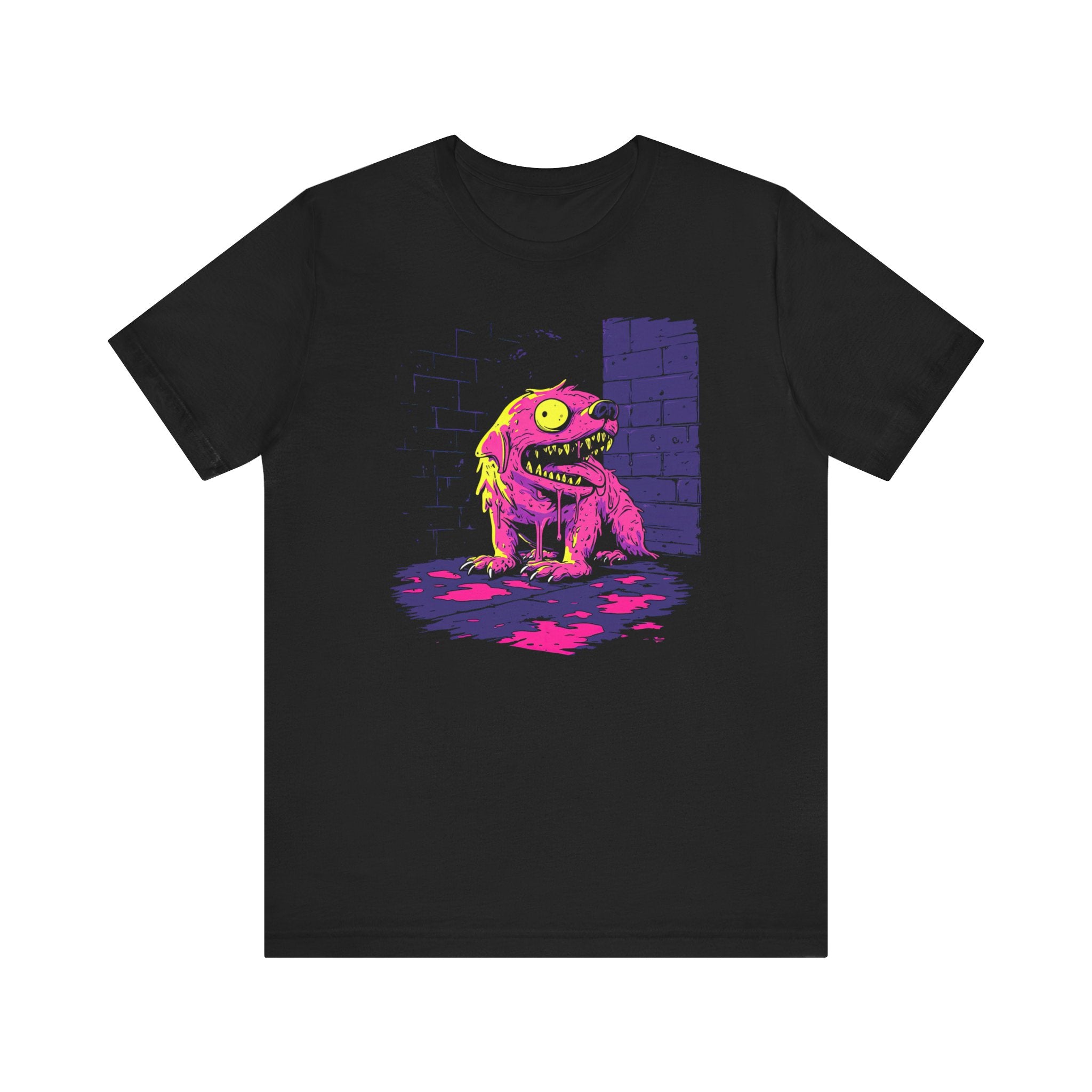 Neon Dog Creature T-Shirt Bold and Quirky Design