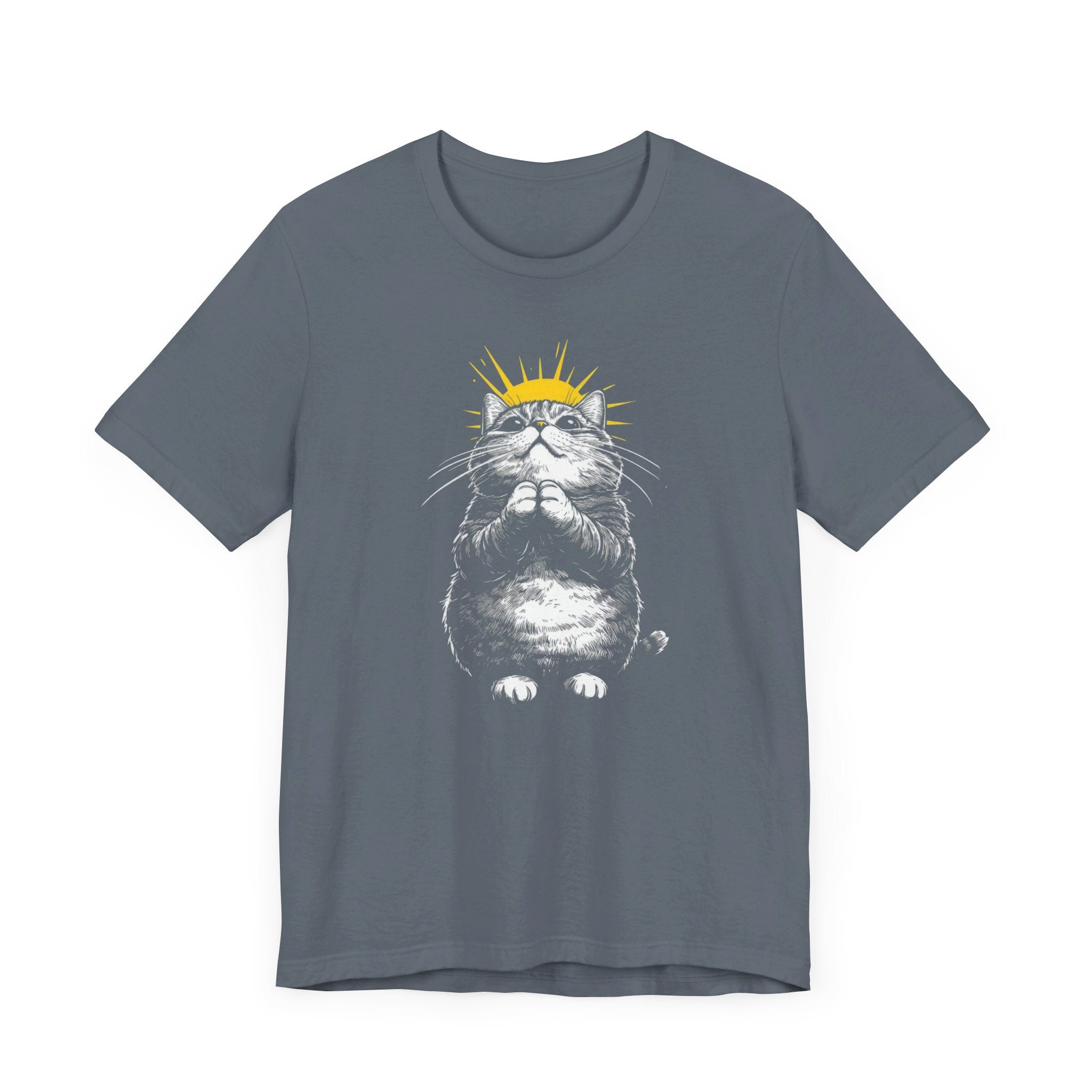 Praying Cat Halo T-Shirt Chonky Cat Lover Tee