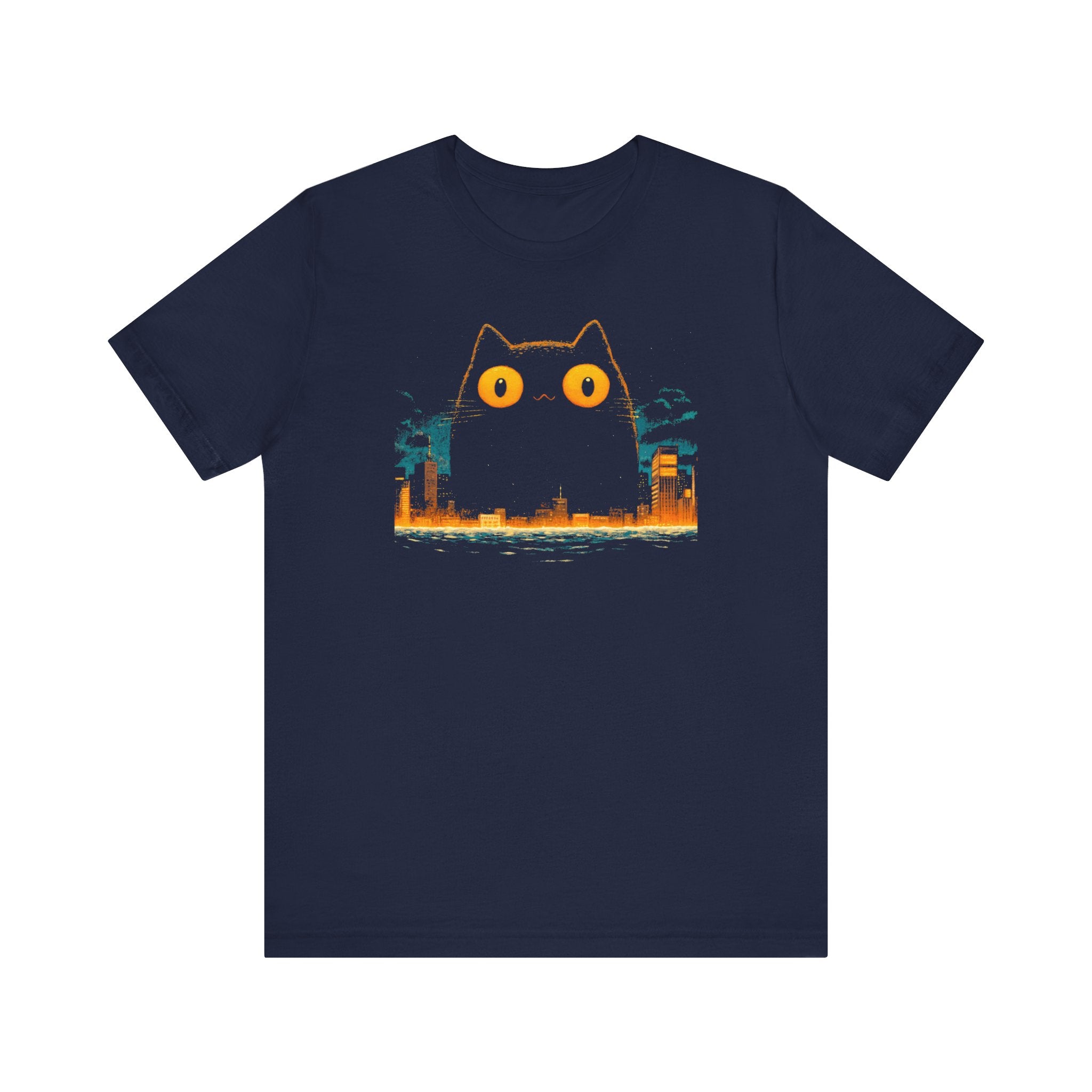 Catzilla Midnight Mischief T-Shirt Cute Cat City Design