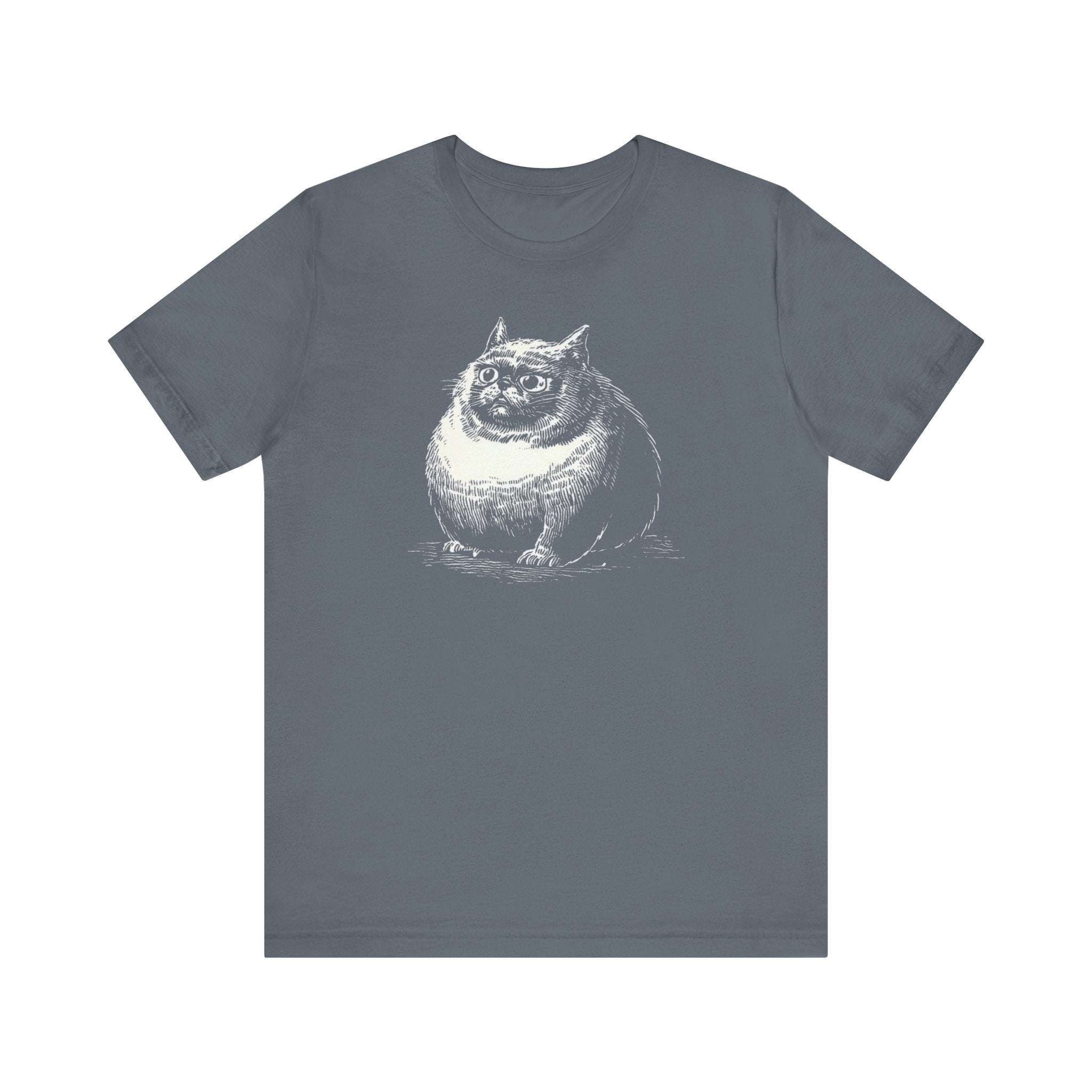 Round Black & White Cat T-Shirt