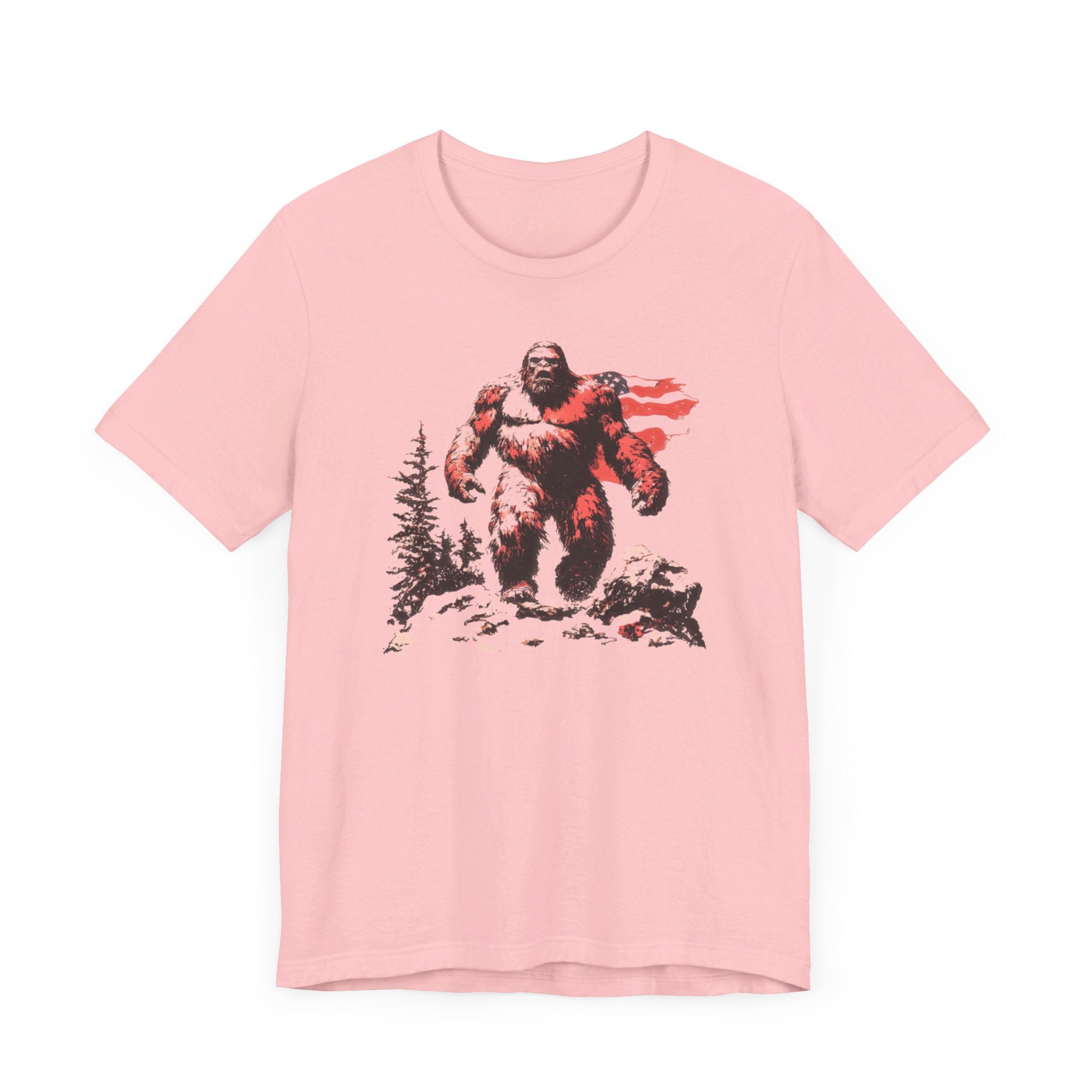 Patriotic Bigfoot T-Shirt American Flag Design