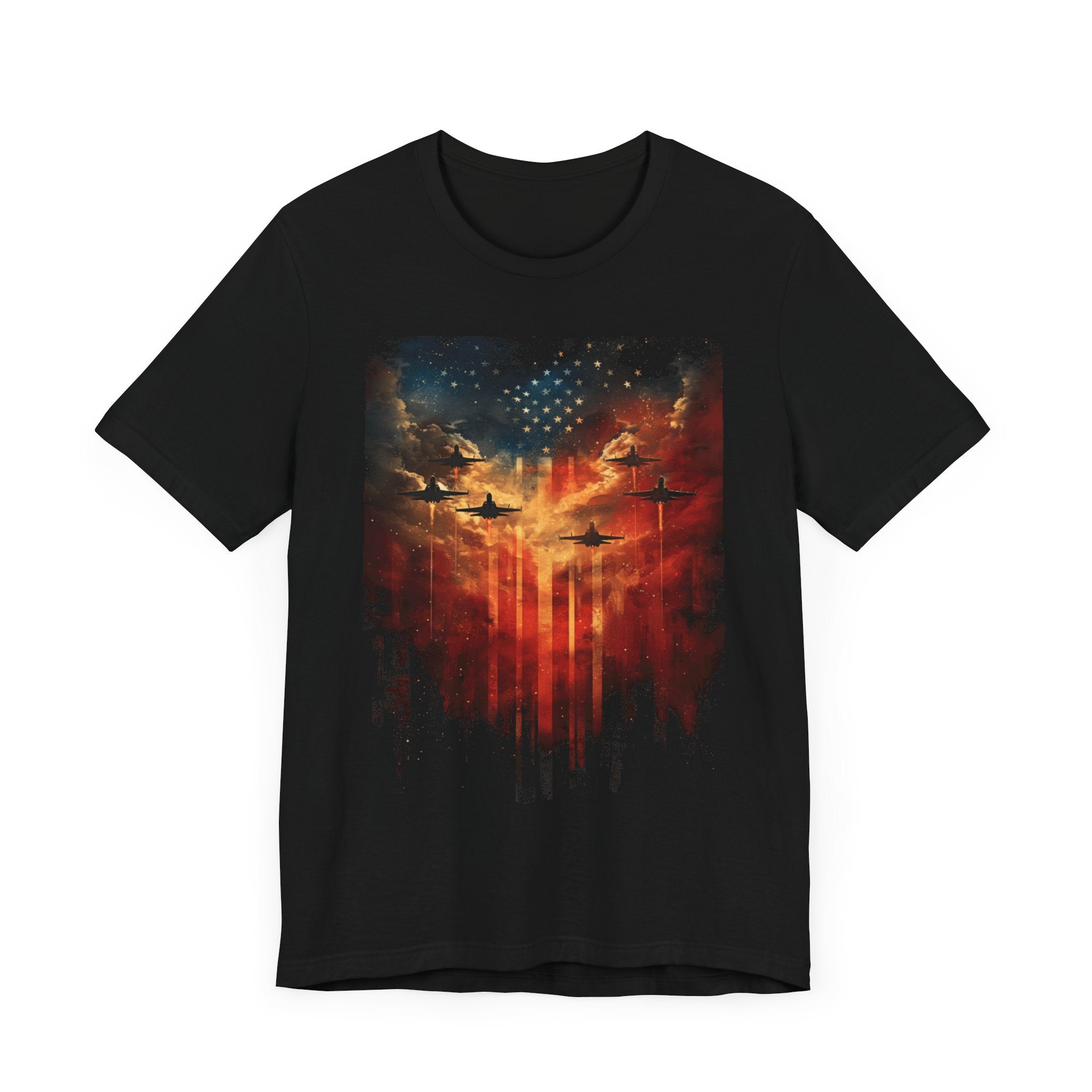 Freedom Flight: Patriotic Skyline T-Shirt Unisex Jersey Short Sleeve Tee