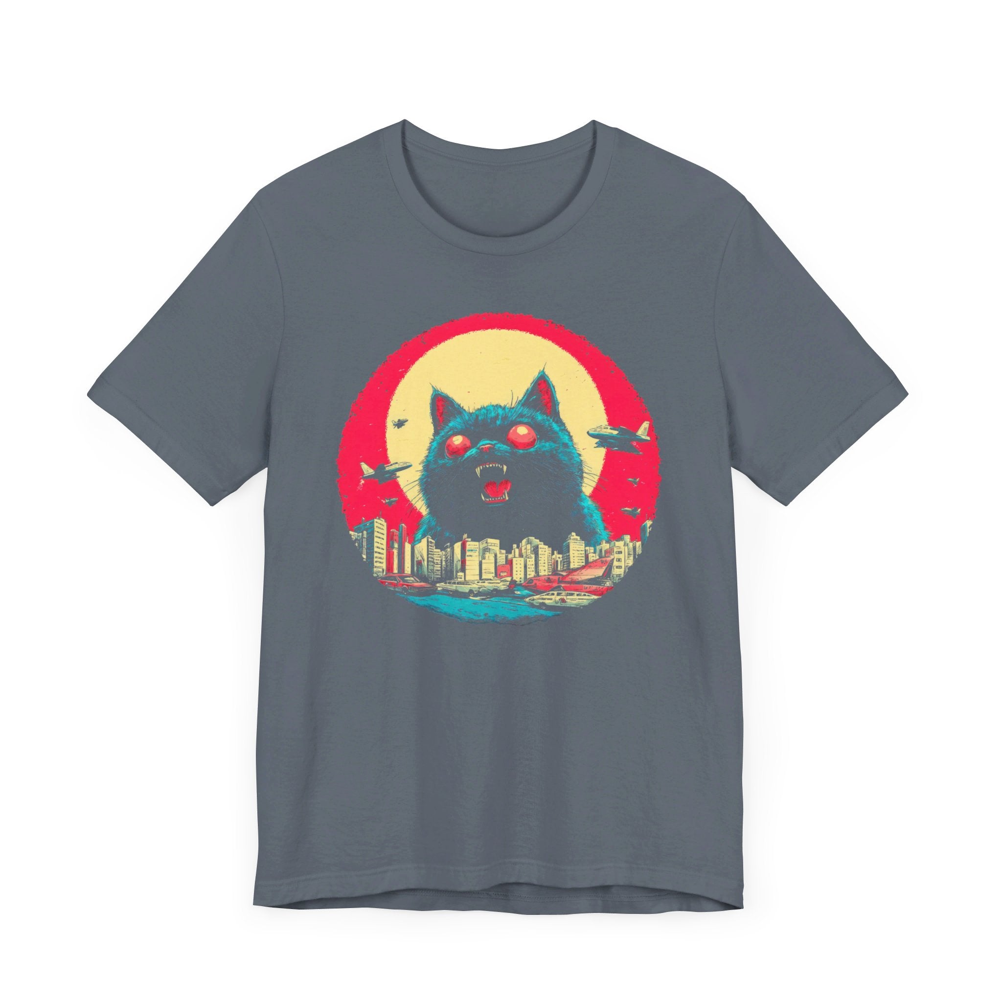 Catzilla Attack T-Shirt Giant Cat Retro City Design