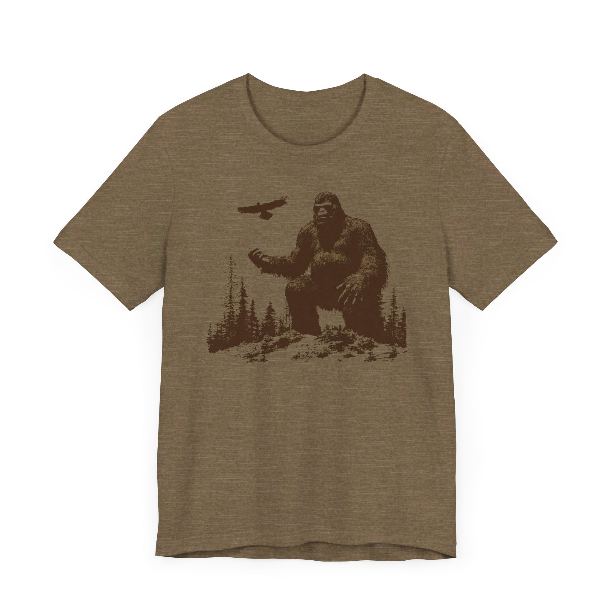 Bigfoot and Eagle T-Shirt Majestic Wilderness Design