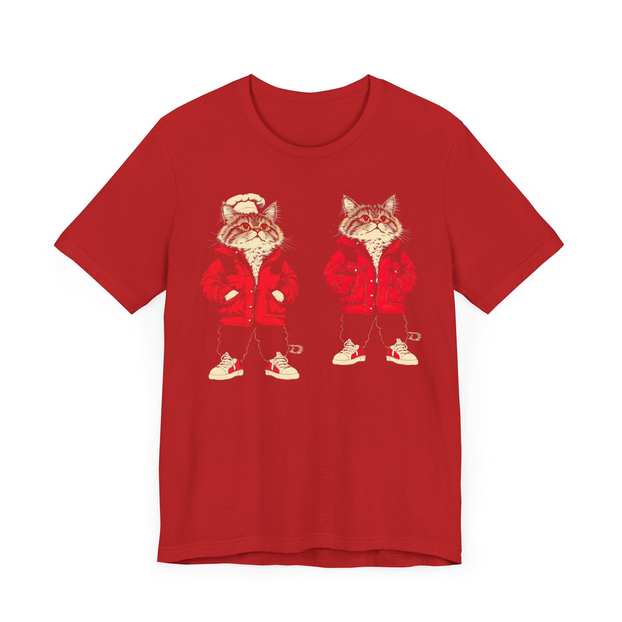 Twin Cool Cats in Red Jackets Graphic Tee