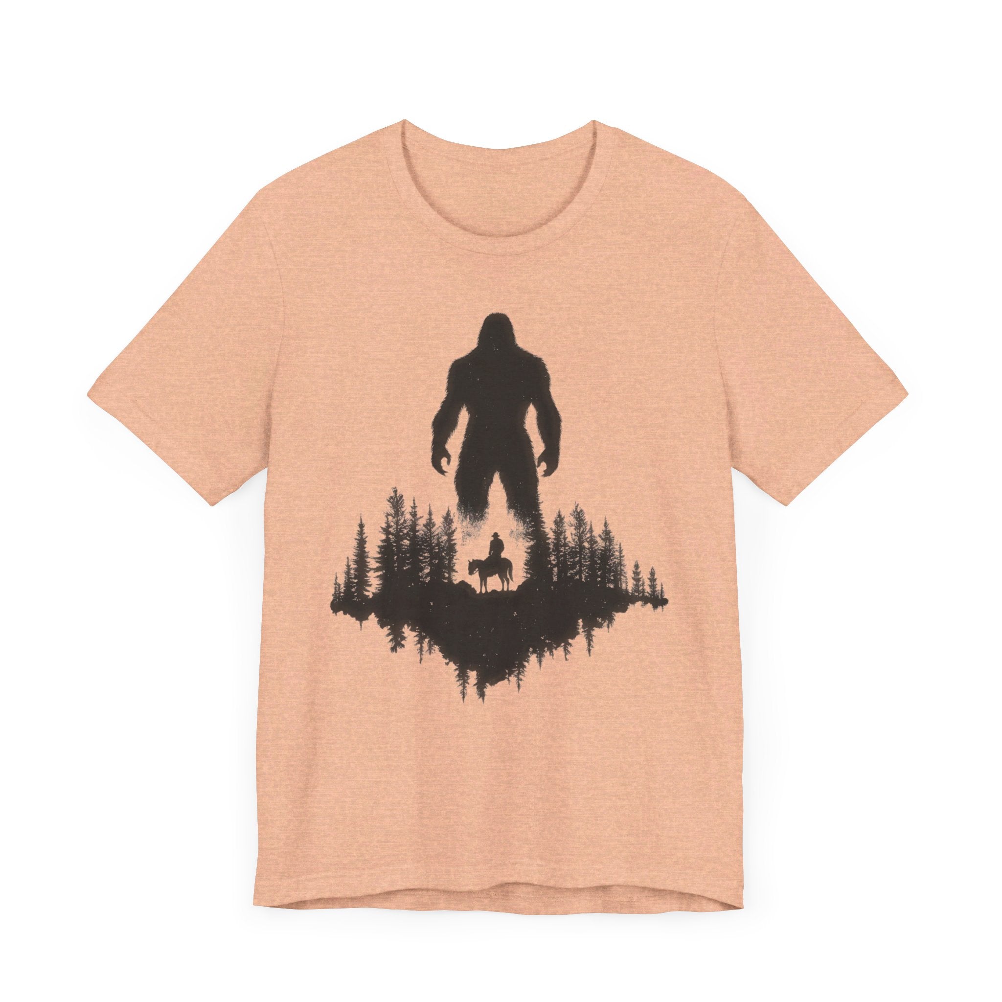 Bigfoot Silhouette Forest T-Shirt Mysterious Adventure Design