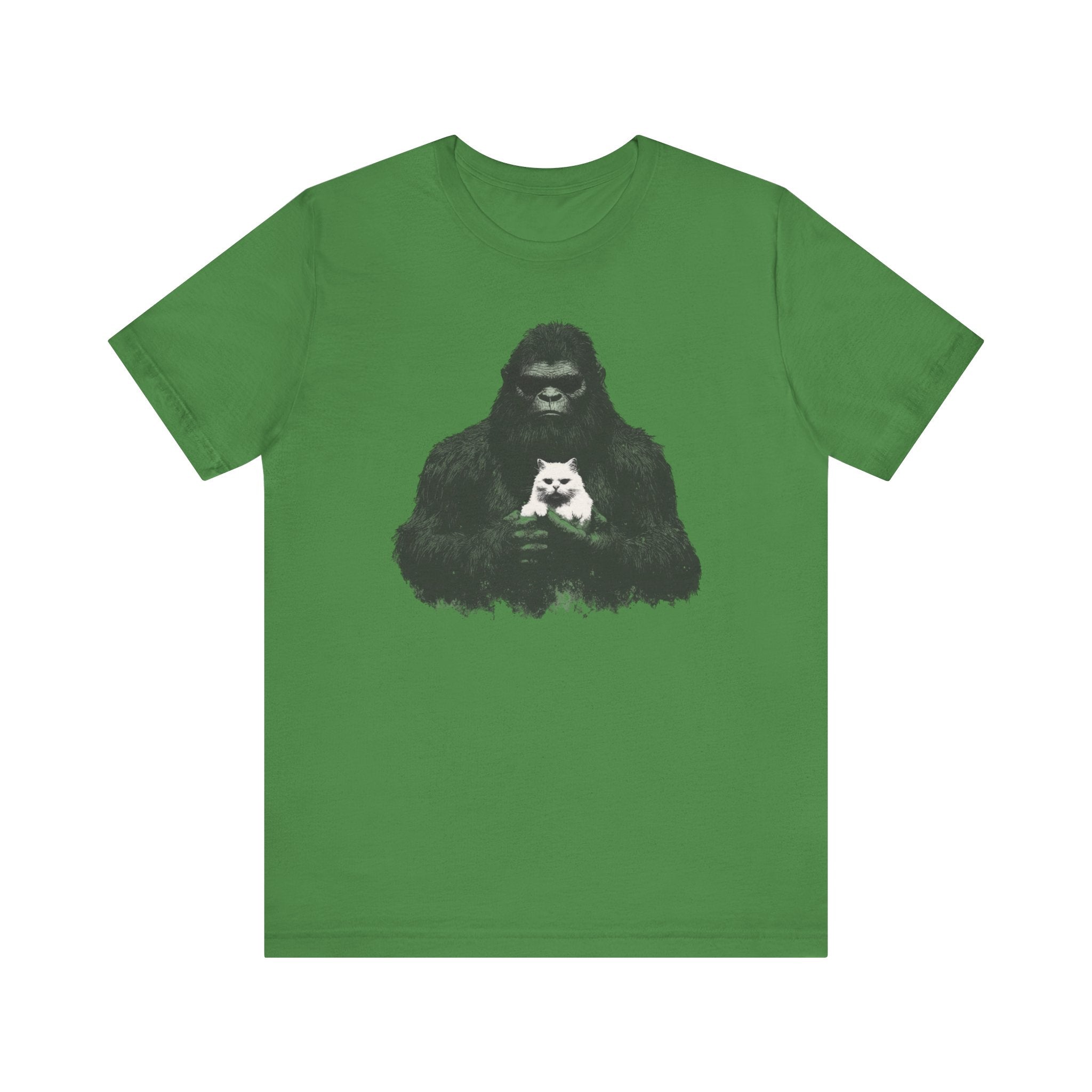 Bigfoot with Cat T-Shirt Funny Parody Design