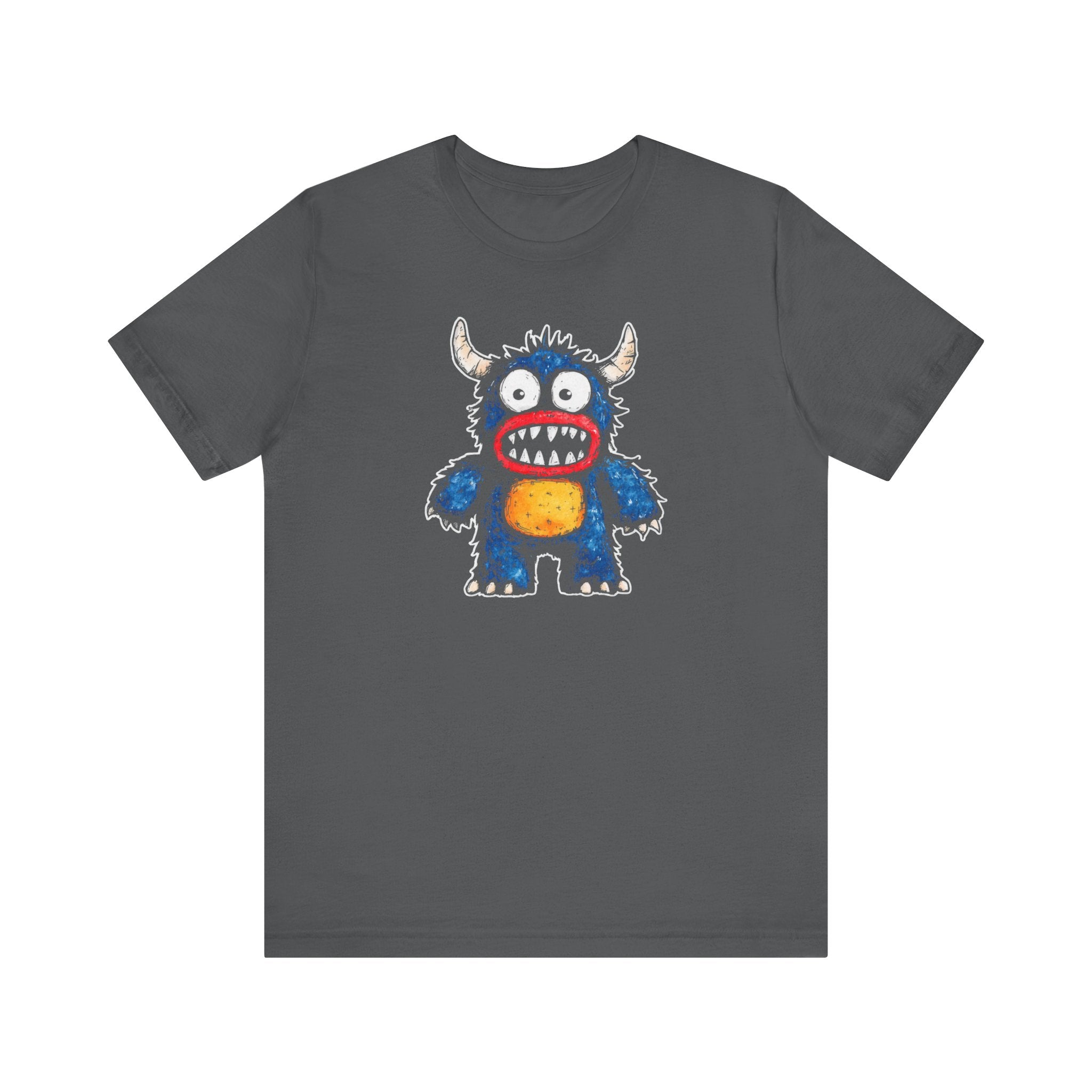 Cute Monster Cartoon Graphic Tee – Black