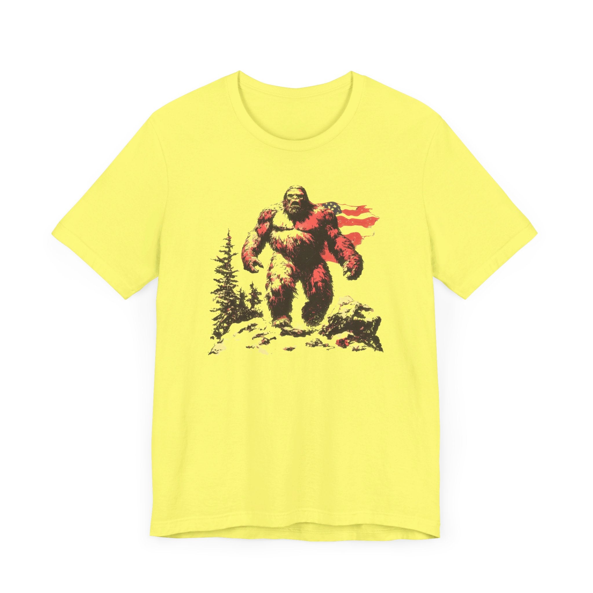 Patriotic Bigfoot T-Shirt American Flag Design