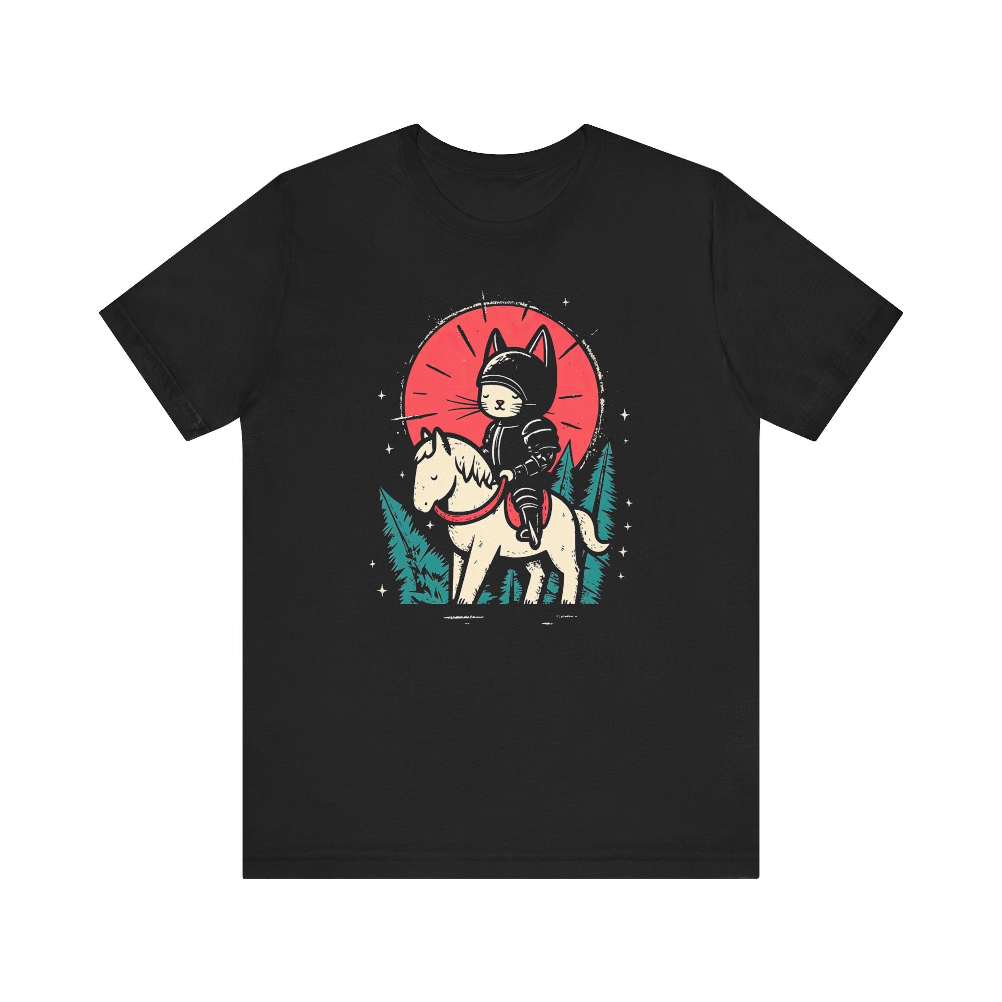 Cat Knight Riding Horse T-Shirt