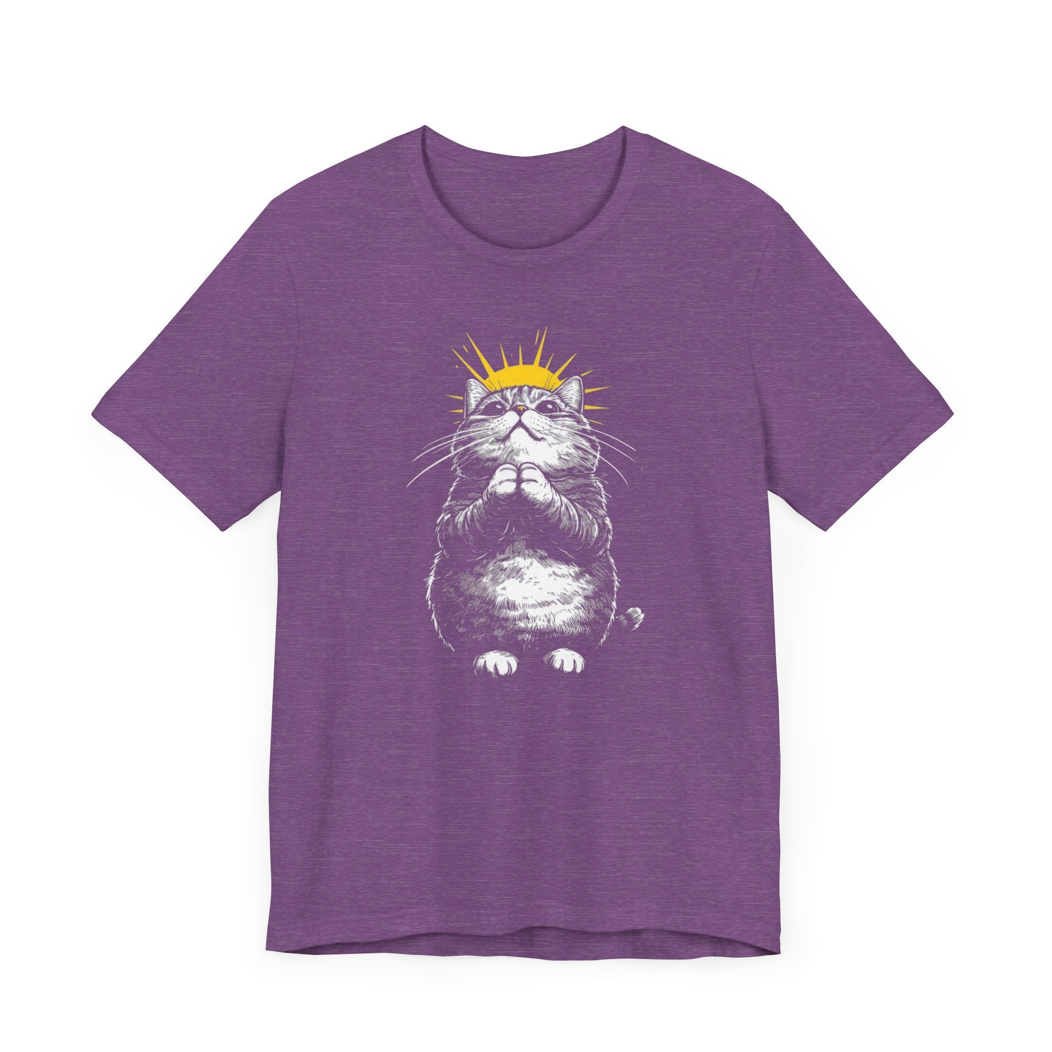 Praying Cat Halo T-Shirt Chonky Cat Lover Tee