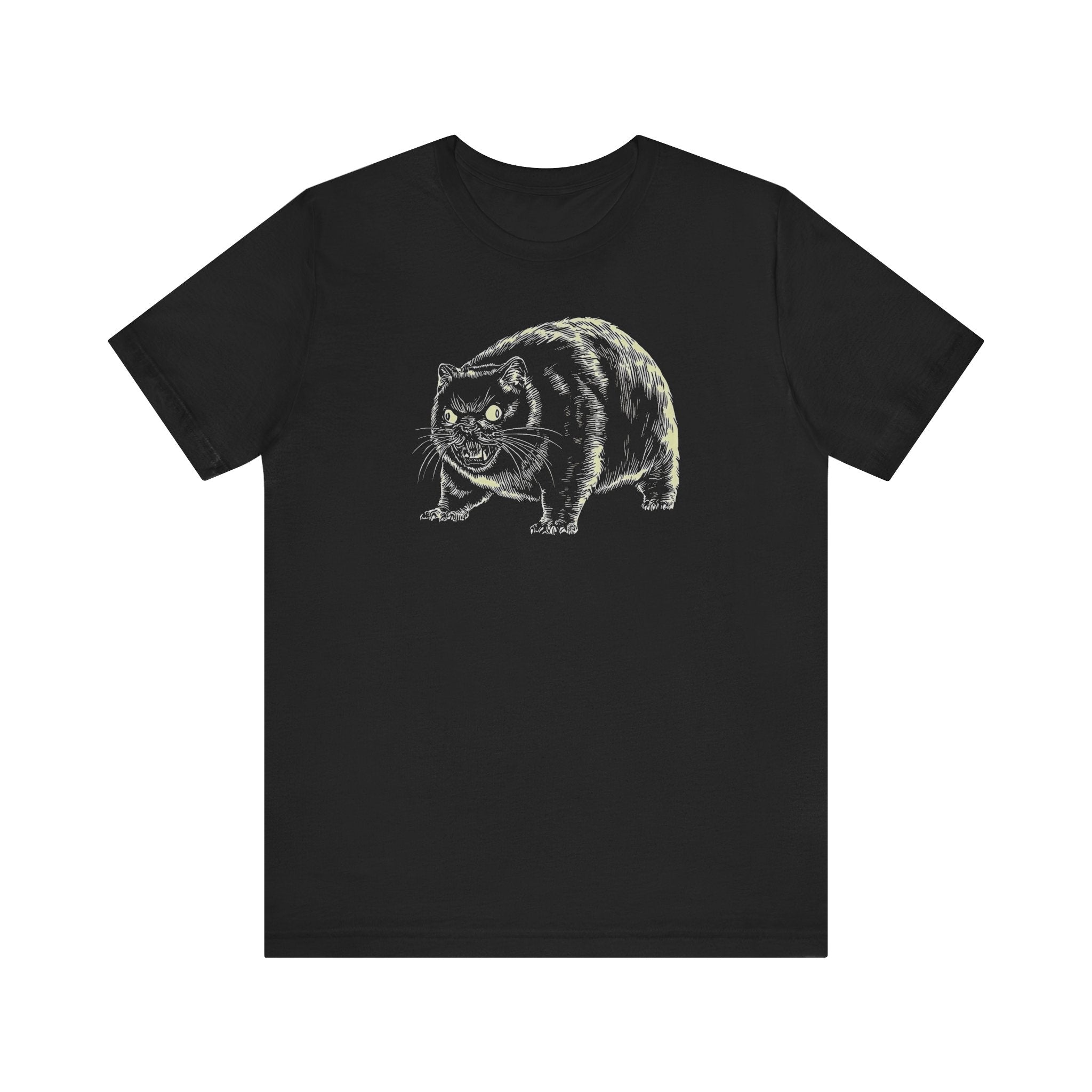 Scary Black Cat Graphic T-Shirt