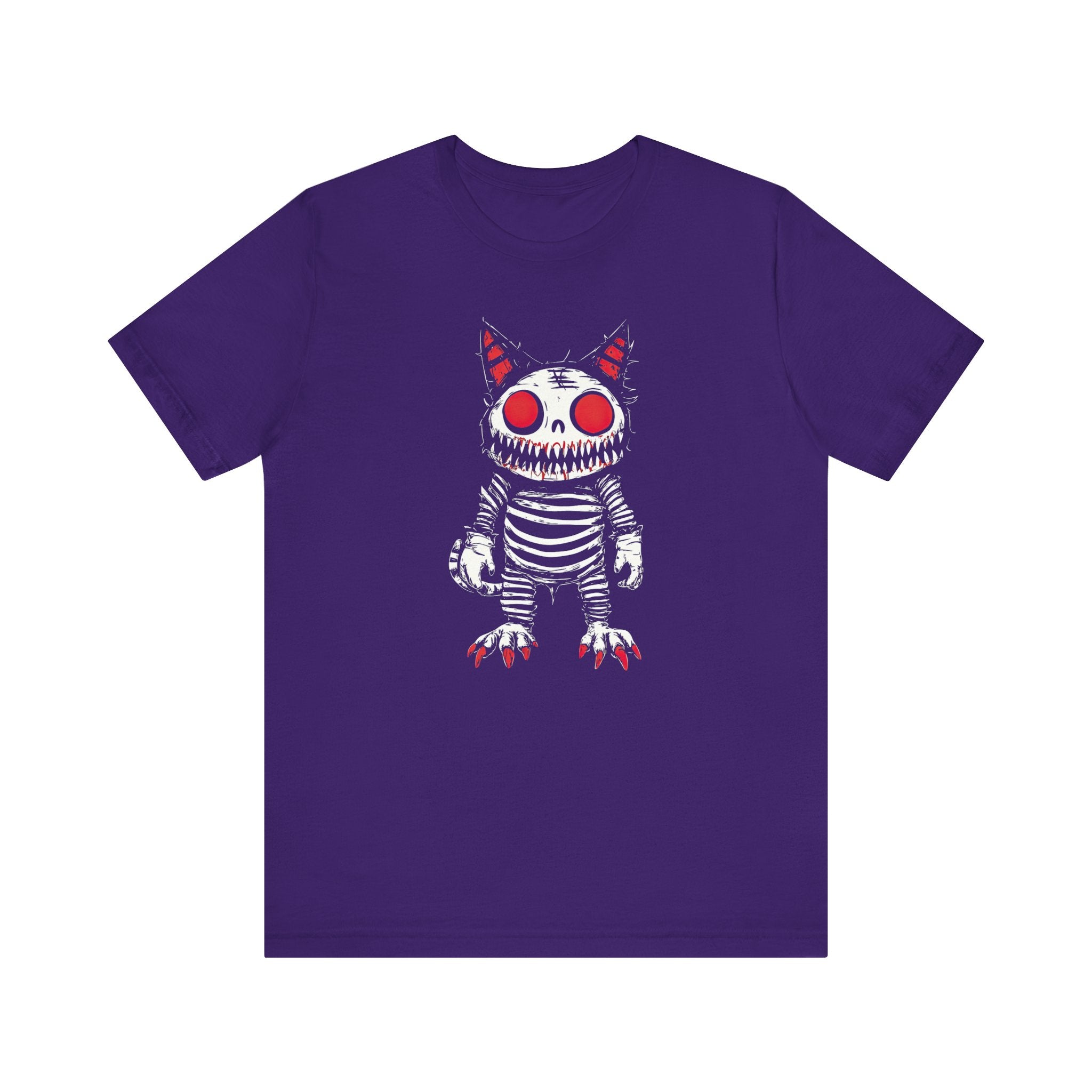 Creepy Striped Skeleton Cat Tee